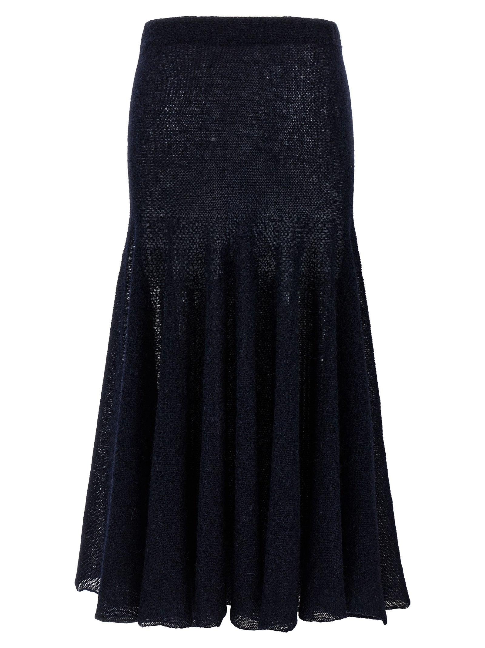 スカート MAGDA BUTRYM '07' skirt Crochet-trimmed leather midi skirt in black - Magda Butrym