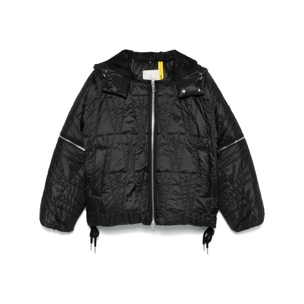 【MONCLER WILLOW SMITH】 BLACK CASUAL JACKET Moncler Willow Smith X Willow Smith Iali Leather Bomber