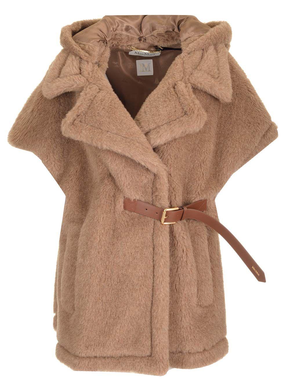 ジャケット MAX MARA Lanos 04 alpava and cashmere cape with belt Max Mara Lanos 04 Alpava And Cashmere Cape With Belt In