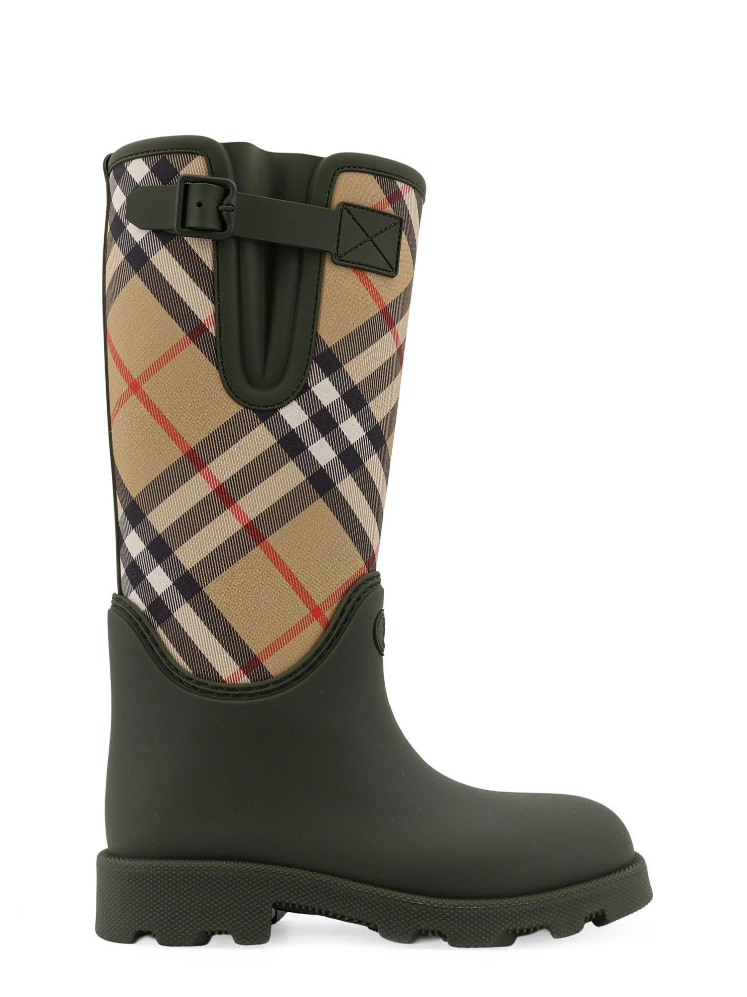 【関税&送料込】Burberry Rainboots With Traditional Check In BURBERRY Rubber Rain Boots Plaid Check Pattern Women's Size