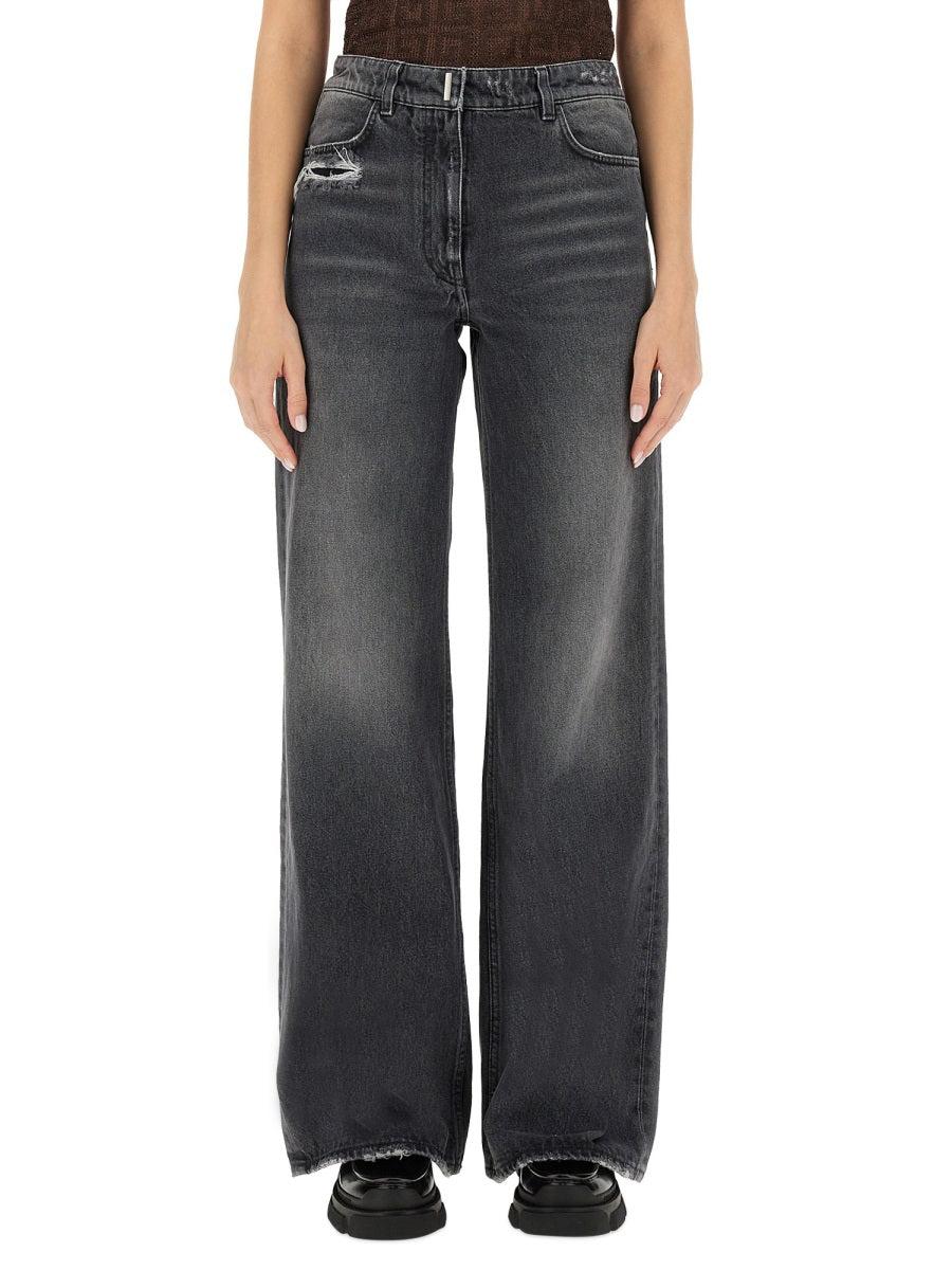 デニム・ジーパン Givenchy Relaxed-Fit High-Waisted Wide-Leg Jeans Givenchy Wide-leg jeans for Women | Online Sale up to 81