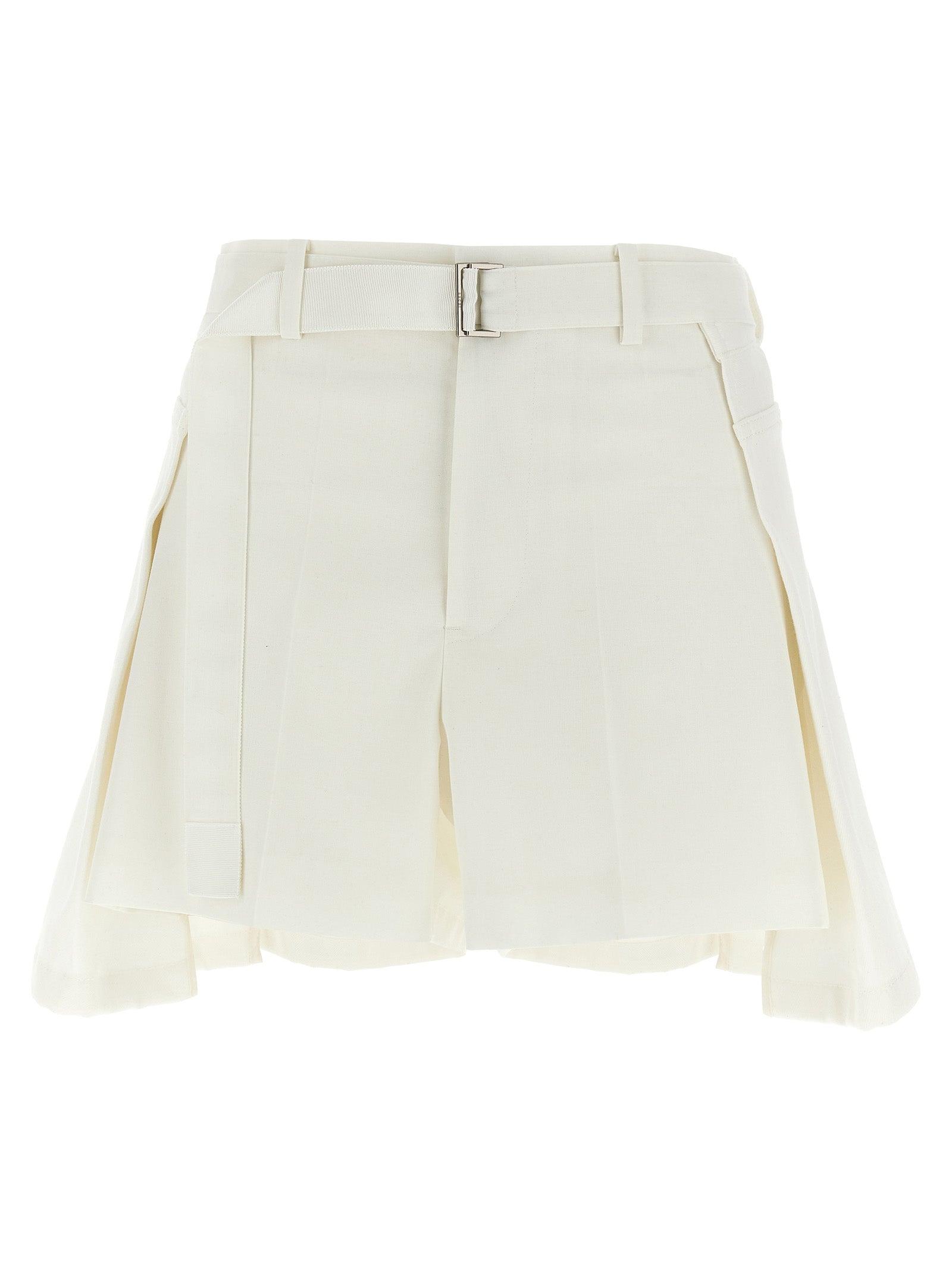 ショートパンツ SACAI Wool insert shorts White Sacai Wool Insert Shorts Bermuda And Short in White | Lyst UK