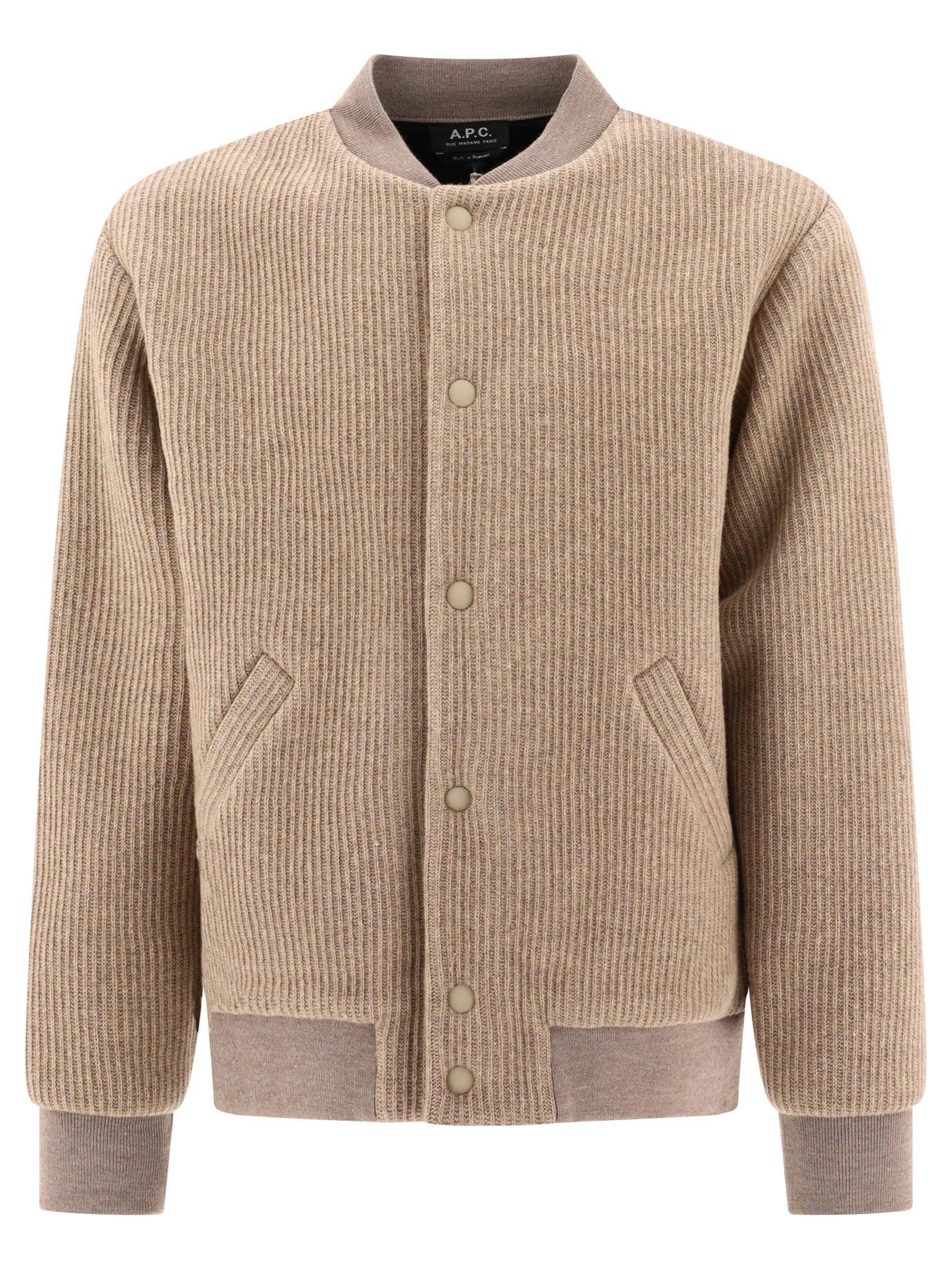 Apc Wool Bomber Jacket Apc Shearling Bomber Jacket In Black Wool Joli