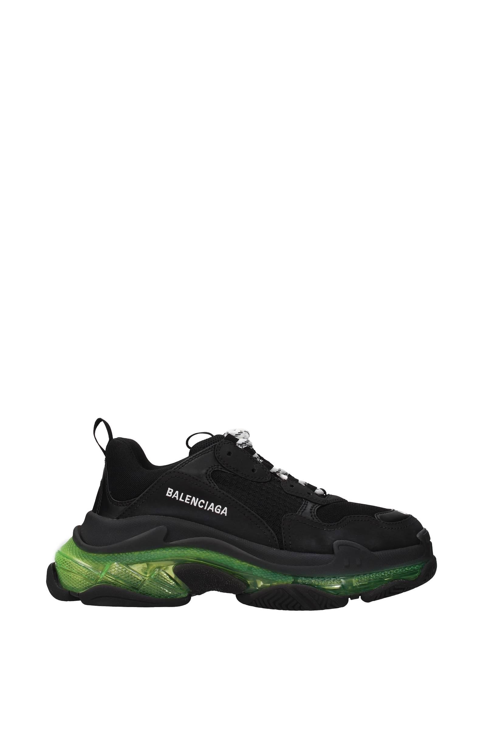 Balenciaga Sneakers Triple S Fabric Black Fluo Green for Men | Lyst