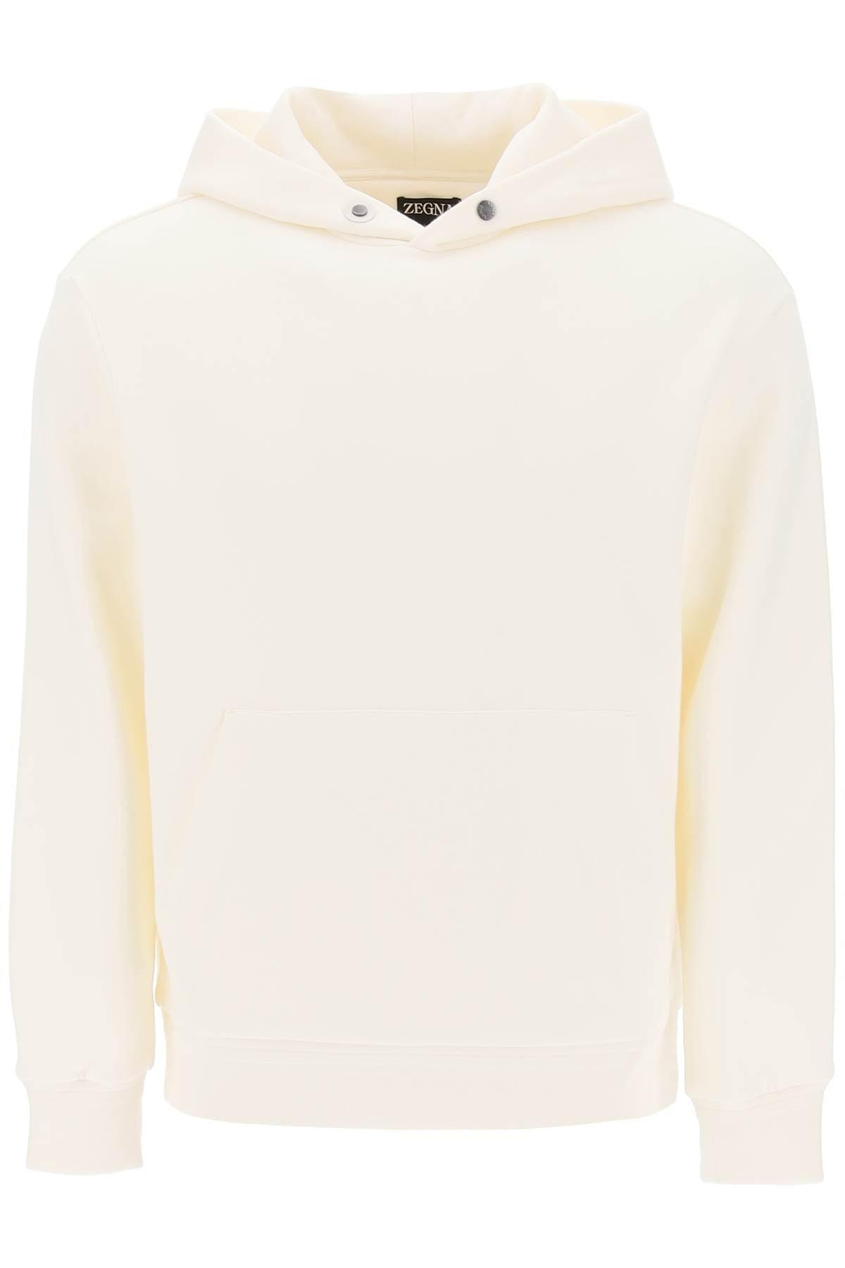 Zegna Cotton And Cashmere Hoodie in White for Men | Lyst UK