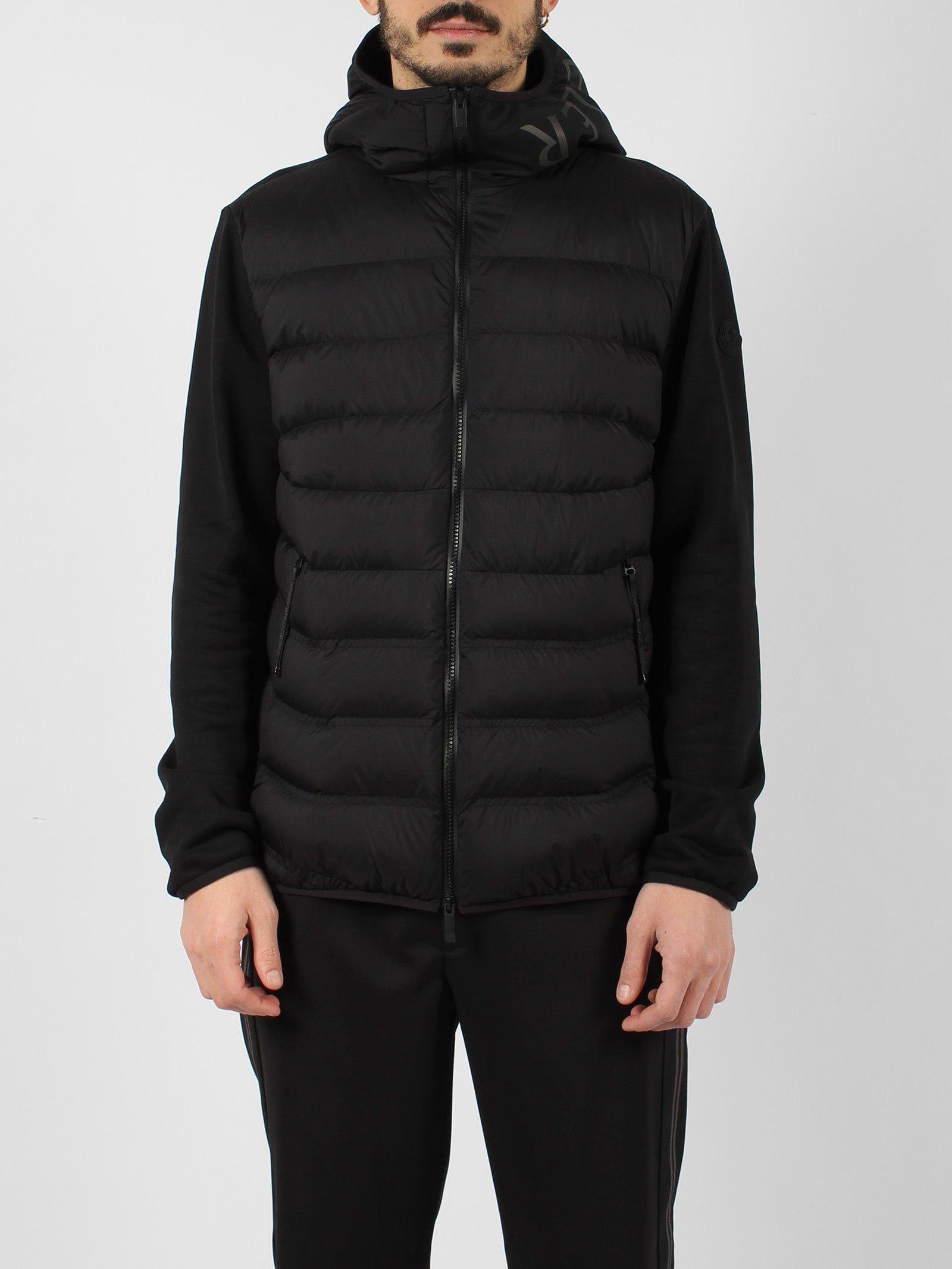 Moncler Jersey Cotton Zip Up Cardigan in Black for Men Lyst