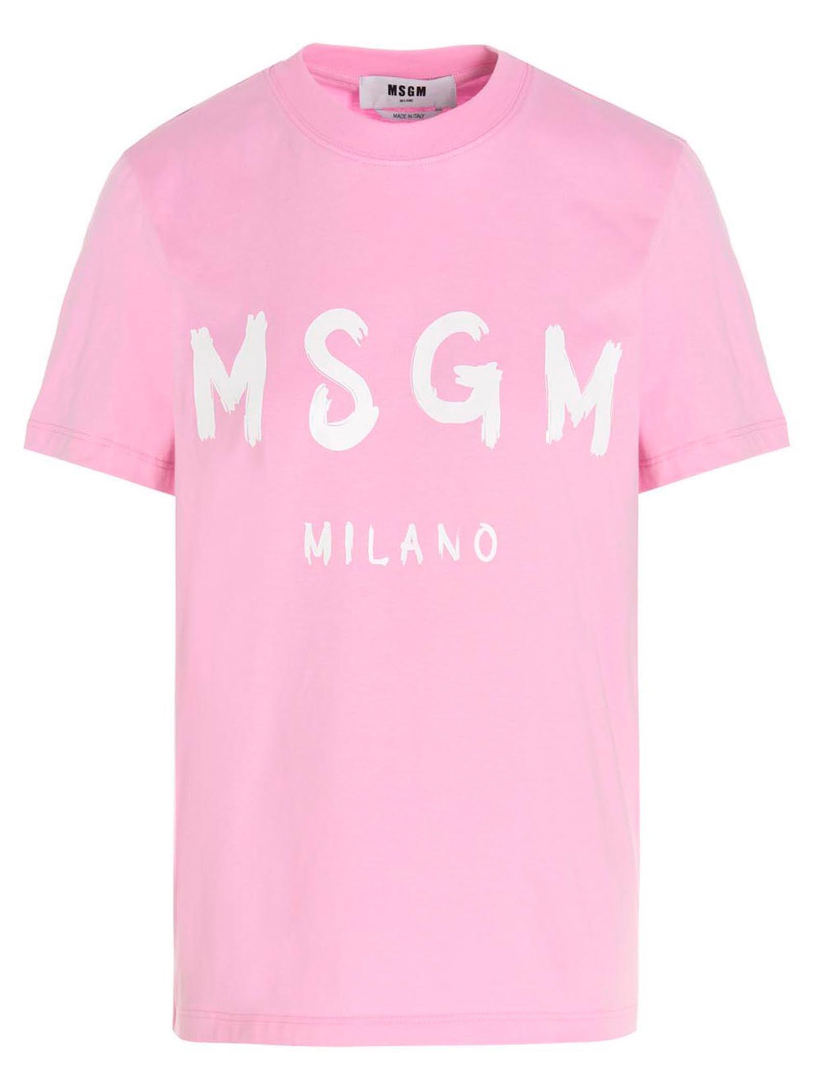 MSGM Logo T-shirt in Pink | Lyst UK
