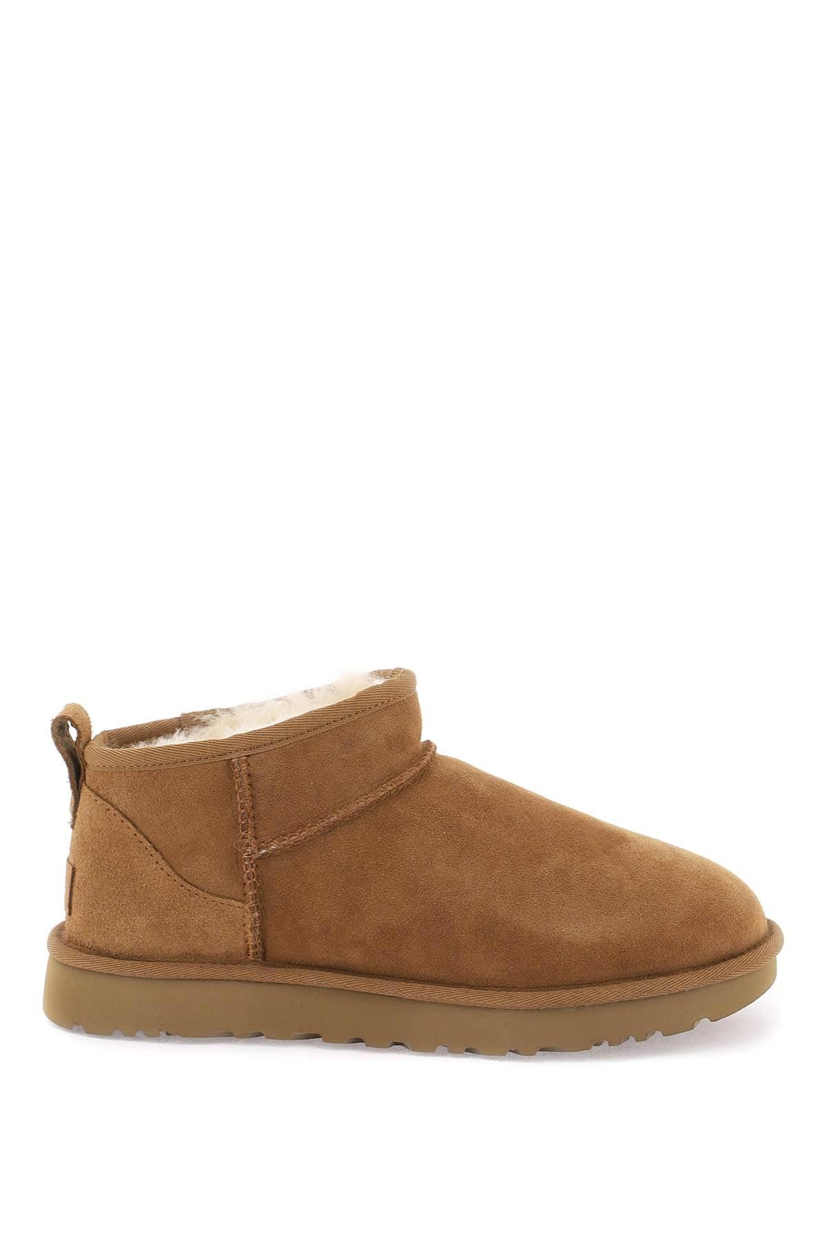 UGG 'classic Ultra Mini' Ankle Boots in Brown | Lyst