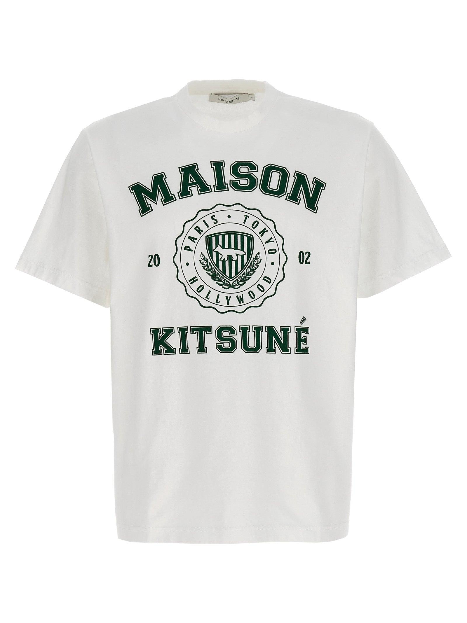 Maison Kitsuné Varsity T-shirt in White for Men | Lyst