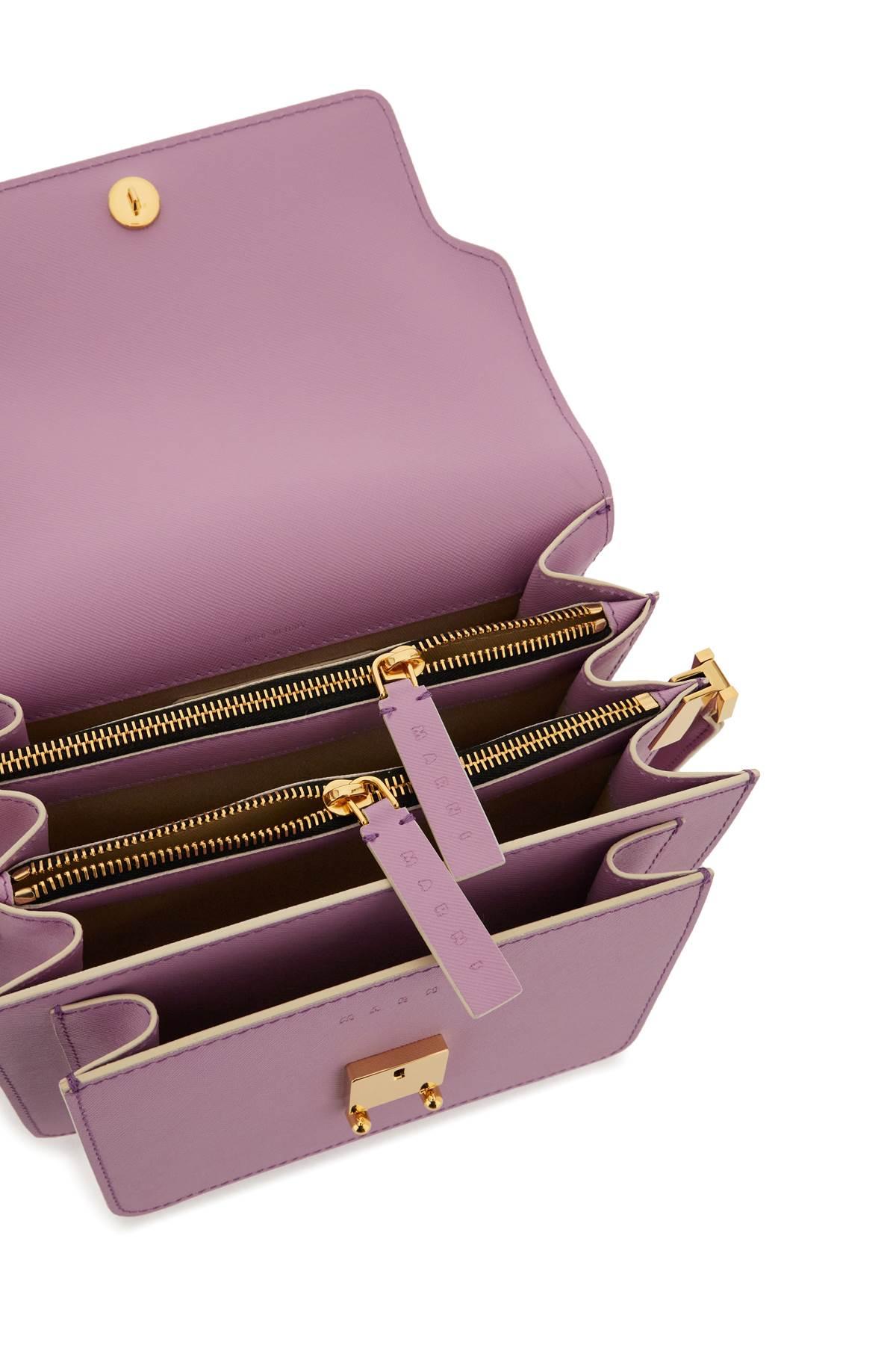 TRUNK mini bag in brown lilac and black saffiano leather