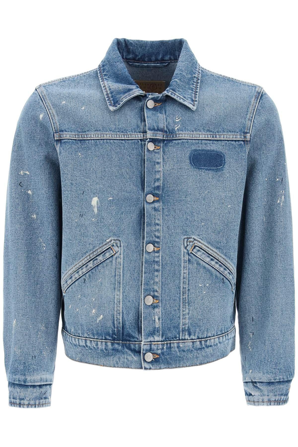 MM6 Maison Margiela Distressed Denim Jacket | Blue | FARFETCH