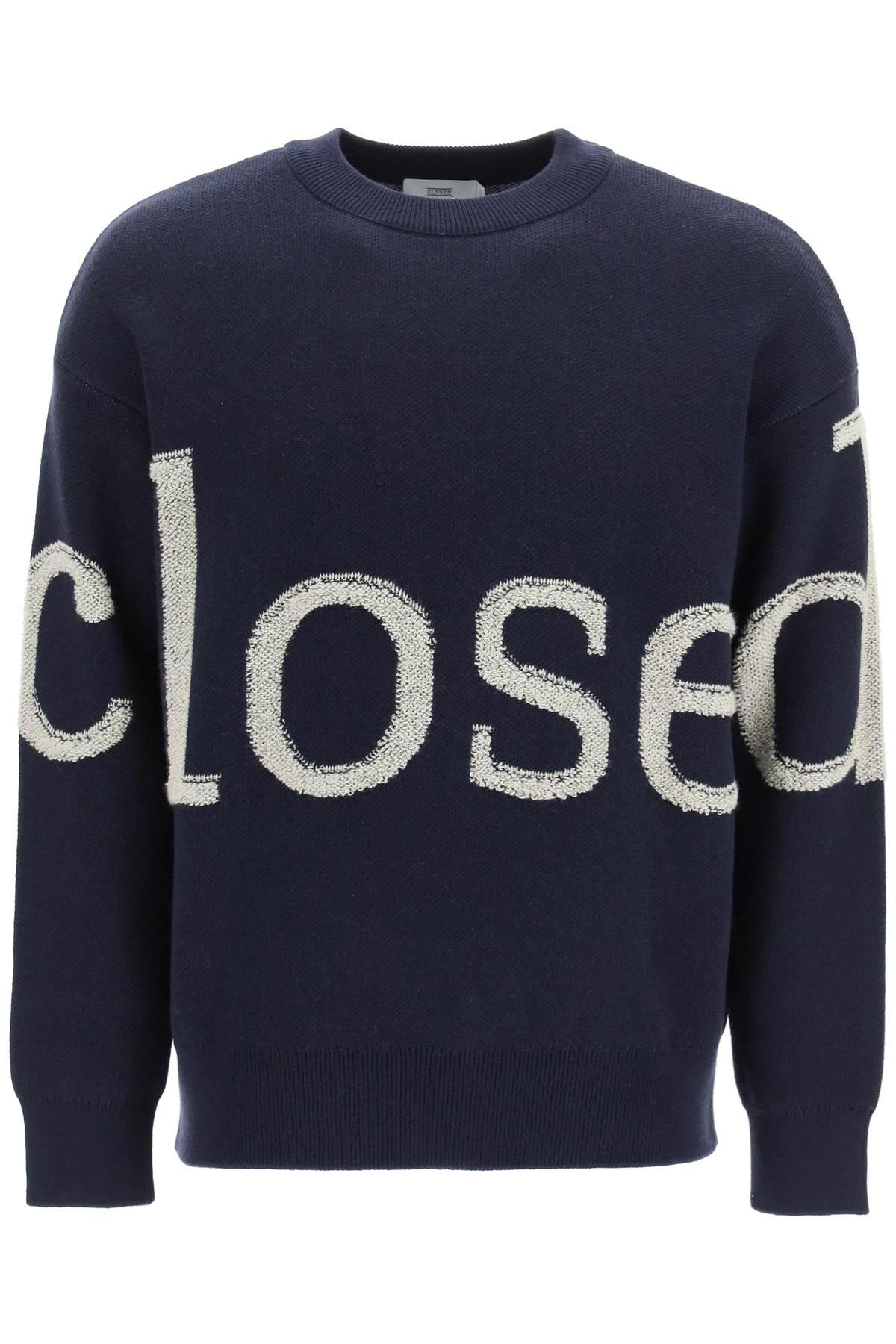 Closed Maxi Jacquard Logo Sweater in Blue for Men | Lyst