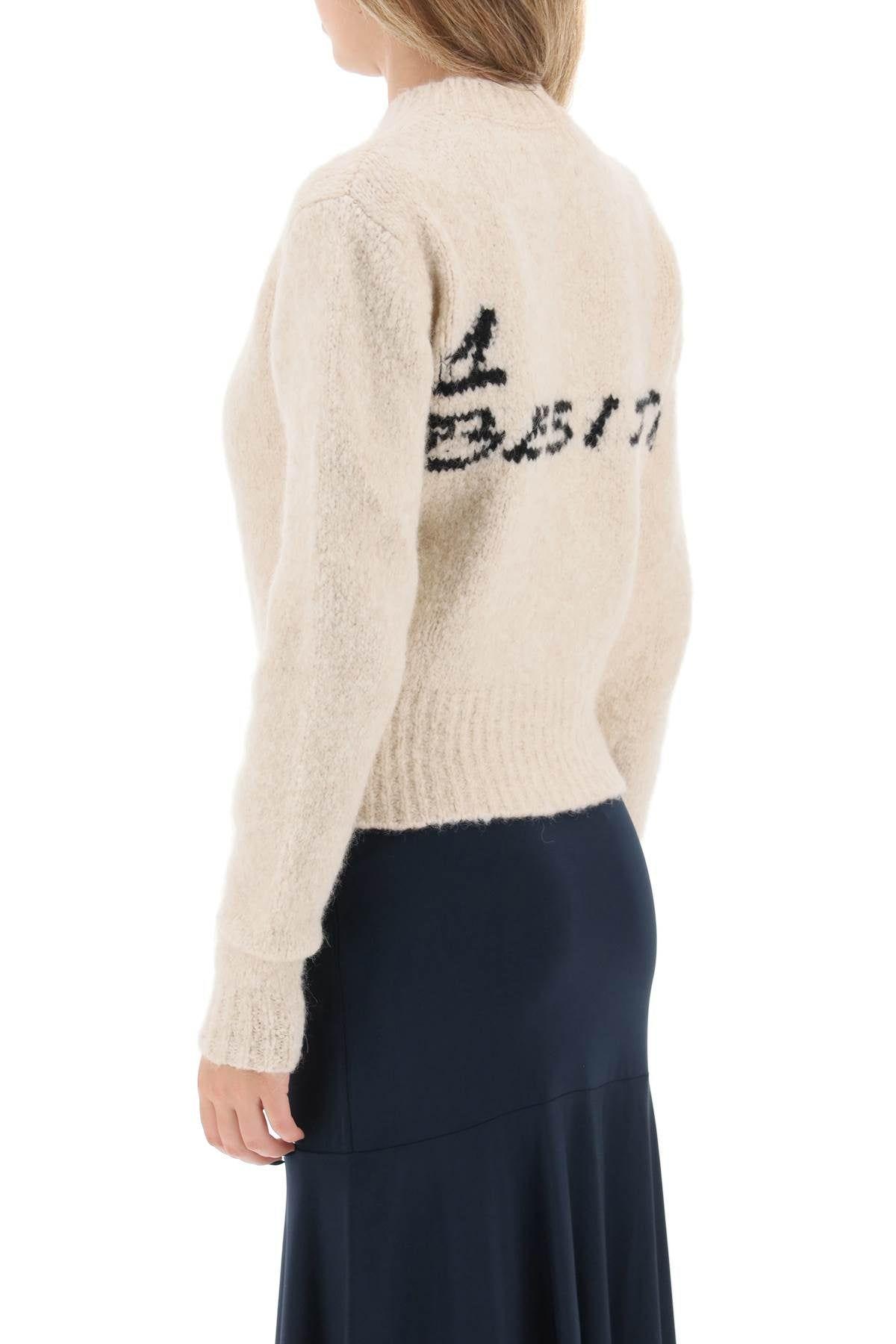 パロマウール　ニットトップス　1besito 1BESI-Soft knitted cardigan with '1 Besito' intarsia on the