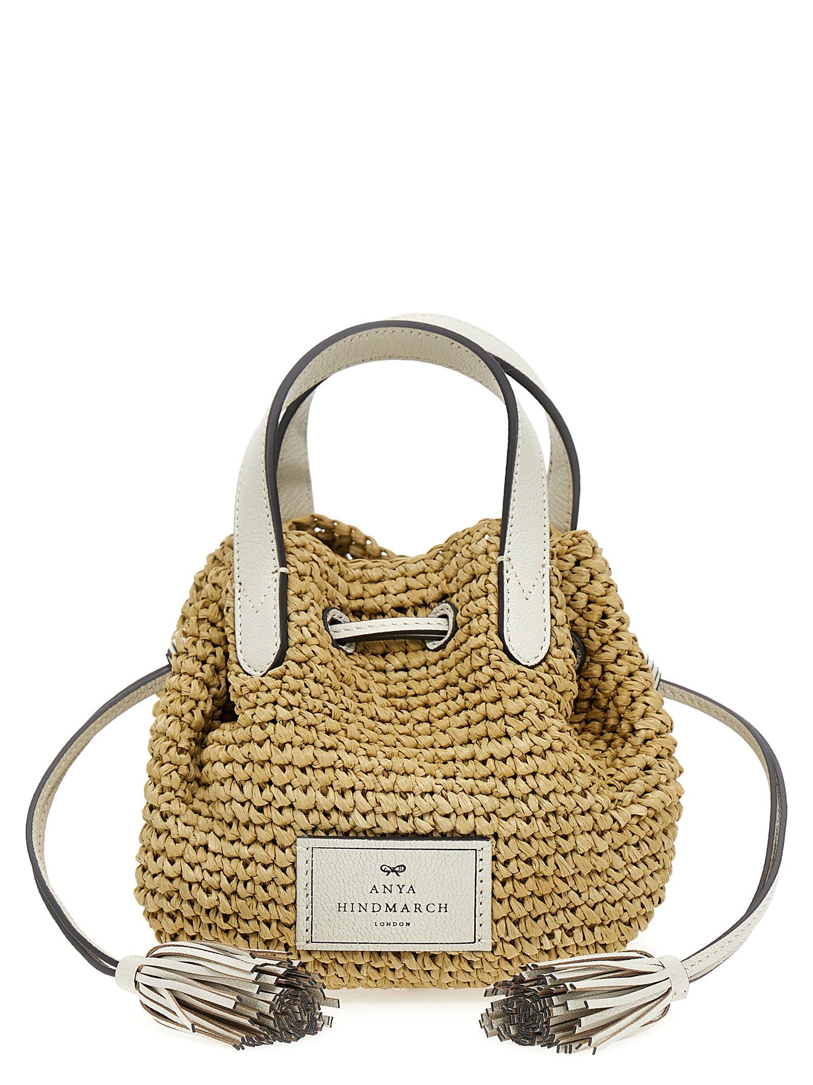 Anya Hindmarch Raffia Bucket Bag in Metallic | Lyst