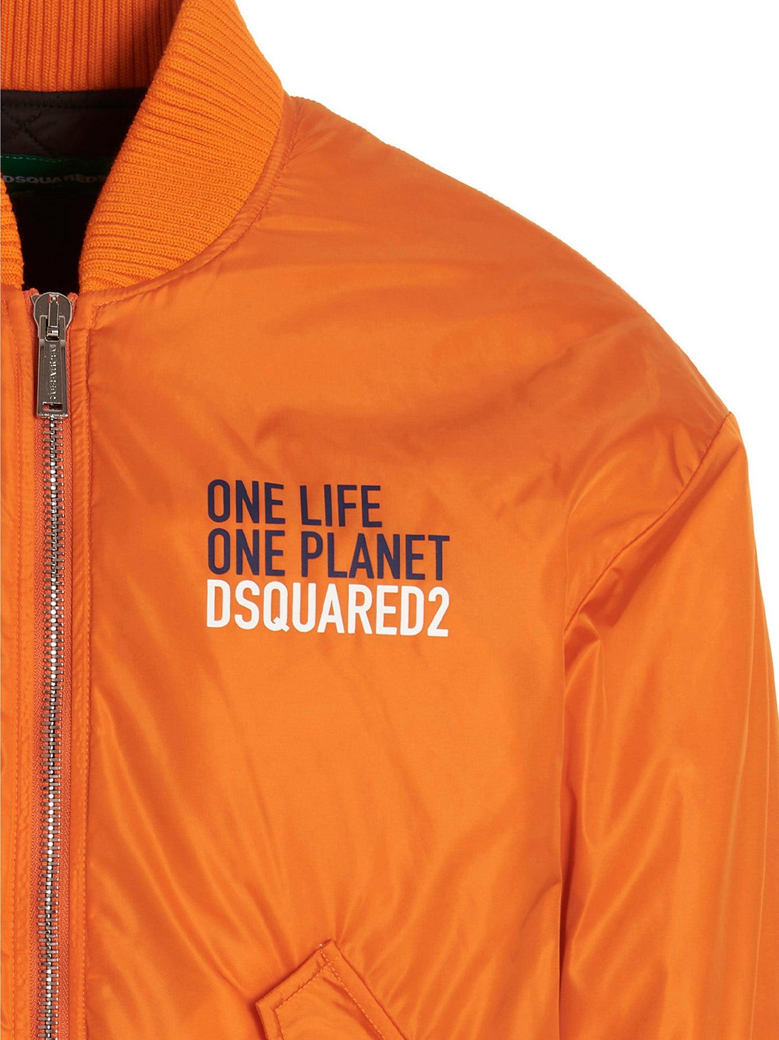 DSquared² Bomber 'one Life One Planet' in Orange for Men | Lyst