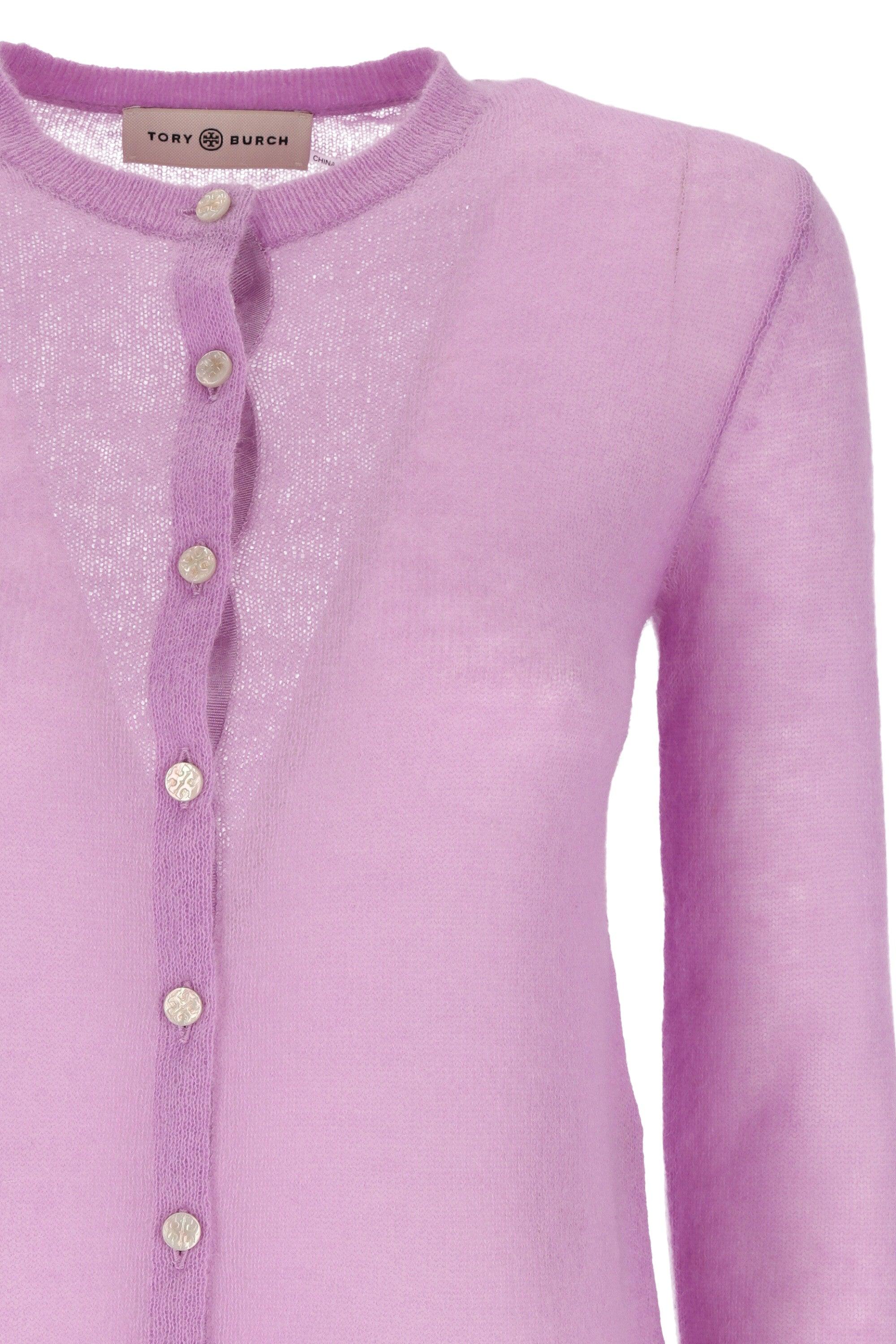 Tory Burch Cardigan Light Violet in Pink | Lyst