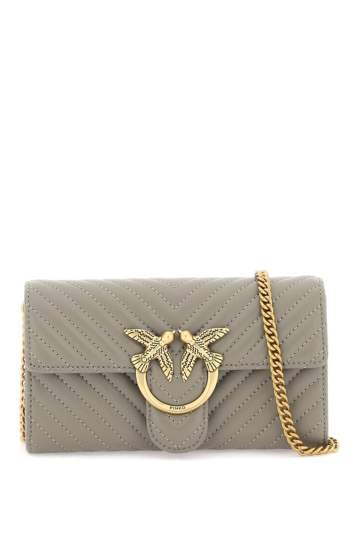 Pinko Love Bag Chevron Crossbody Bag in Gray Lyst