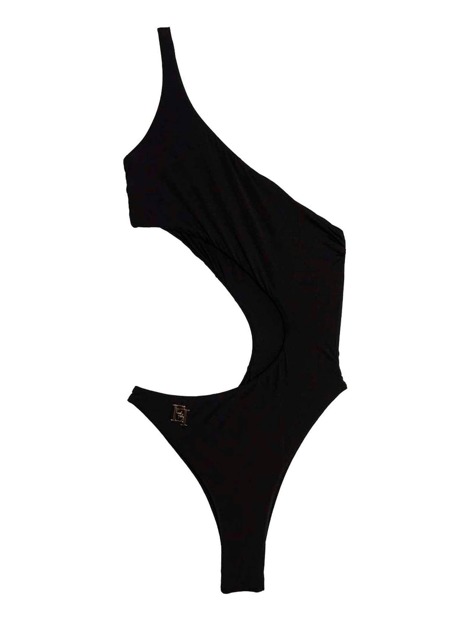 Elisabetta Franchi Cut Out One-piece Swimsuit in Black | Lyst