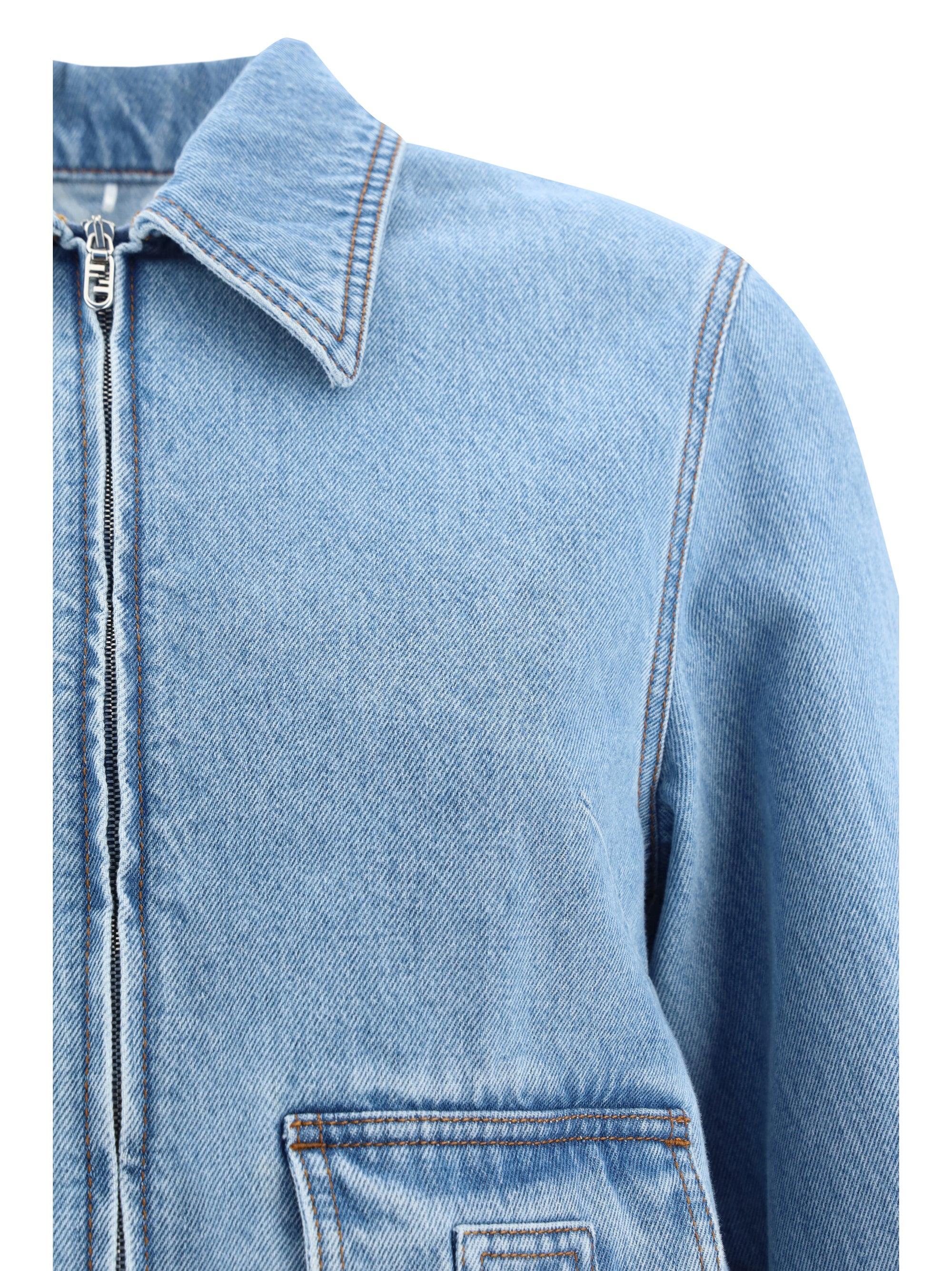Fendi Denim Baguette Jacket in Blue | Lyst
