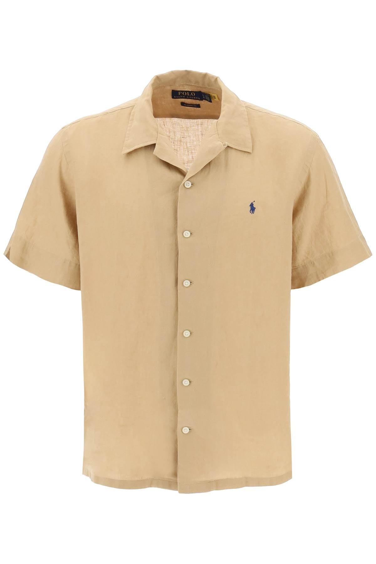 Camicia Maniche Corte In Lino da Uomo di Polo Ralph Lauren in Neutro | Lyst
