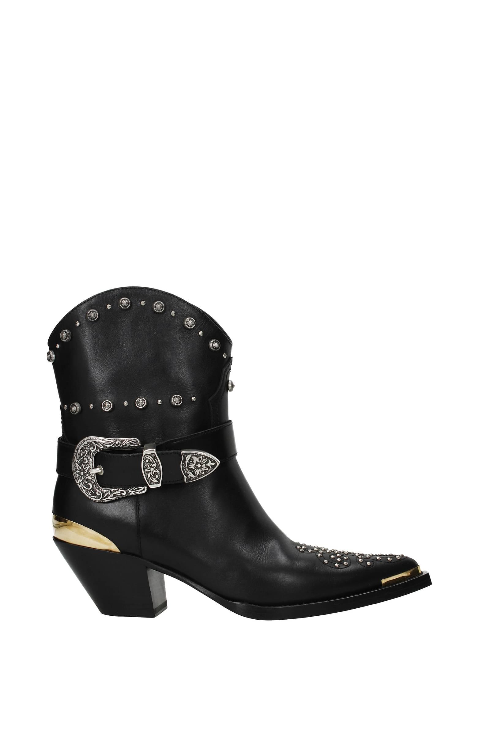 Fausto Puglisi Ankle Boots Leather in Black | Lyst