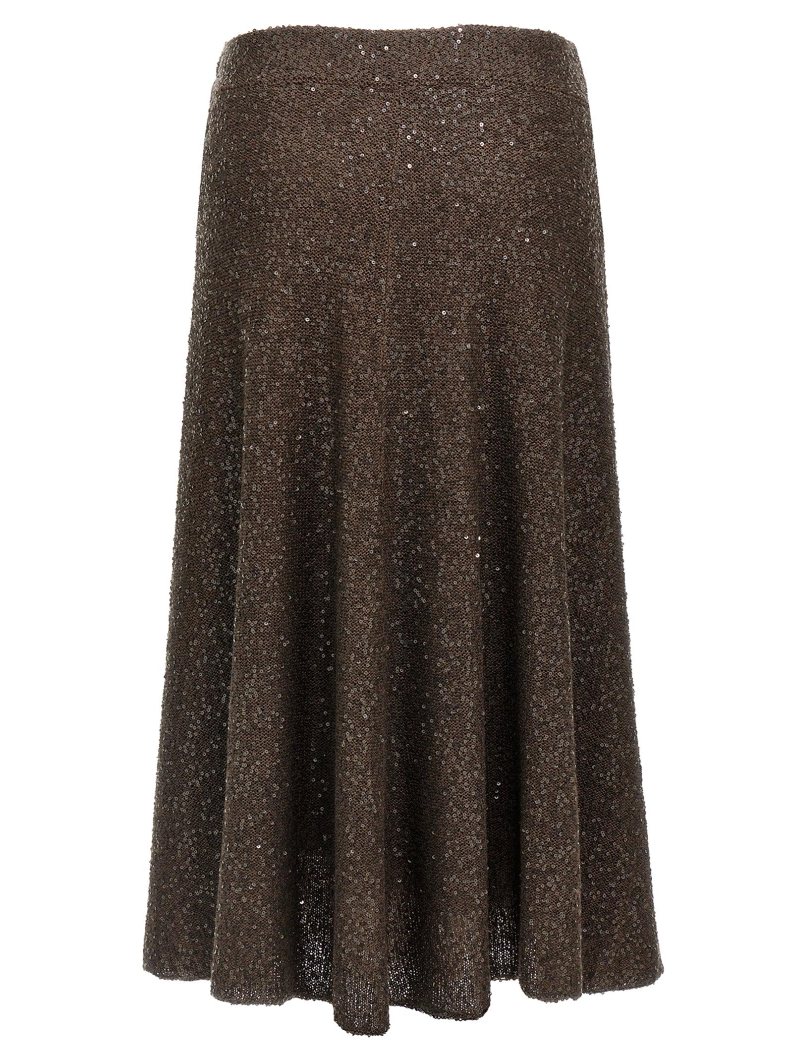 スカート BRUNELLO CUCINELLI Texture Dazzling Skirt Brown Brunello Cucinelli Texture Dazzling Skirt in Brown | Lyst