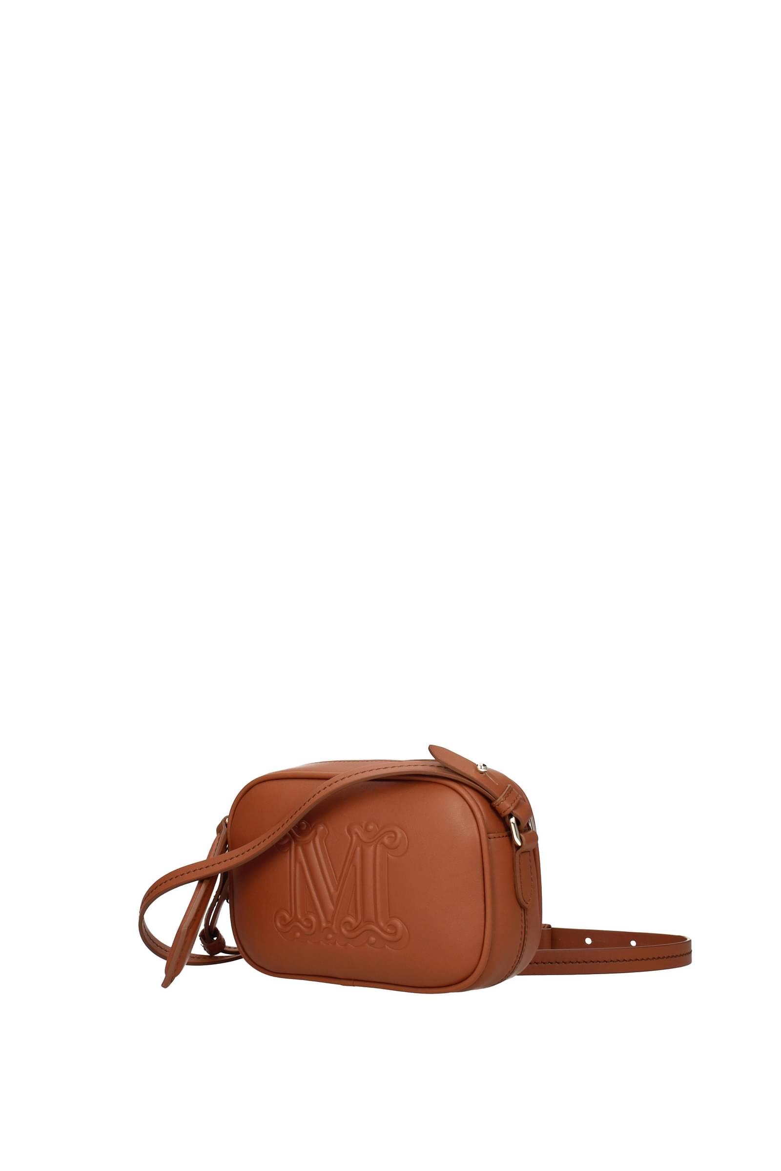 MM Leather Crossbody Bag in Brown - Max Mara