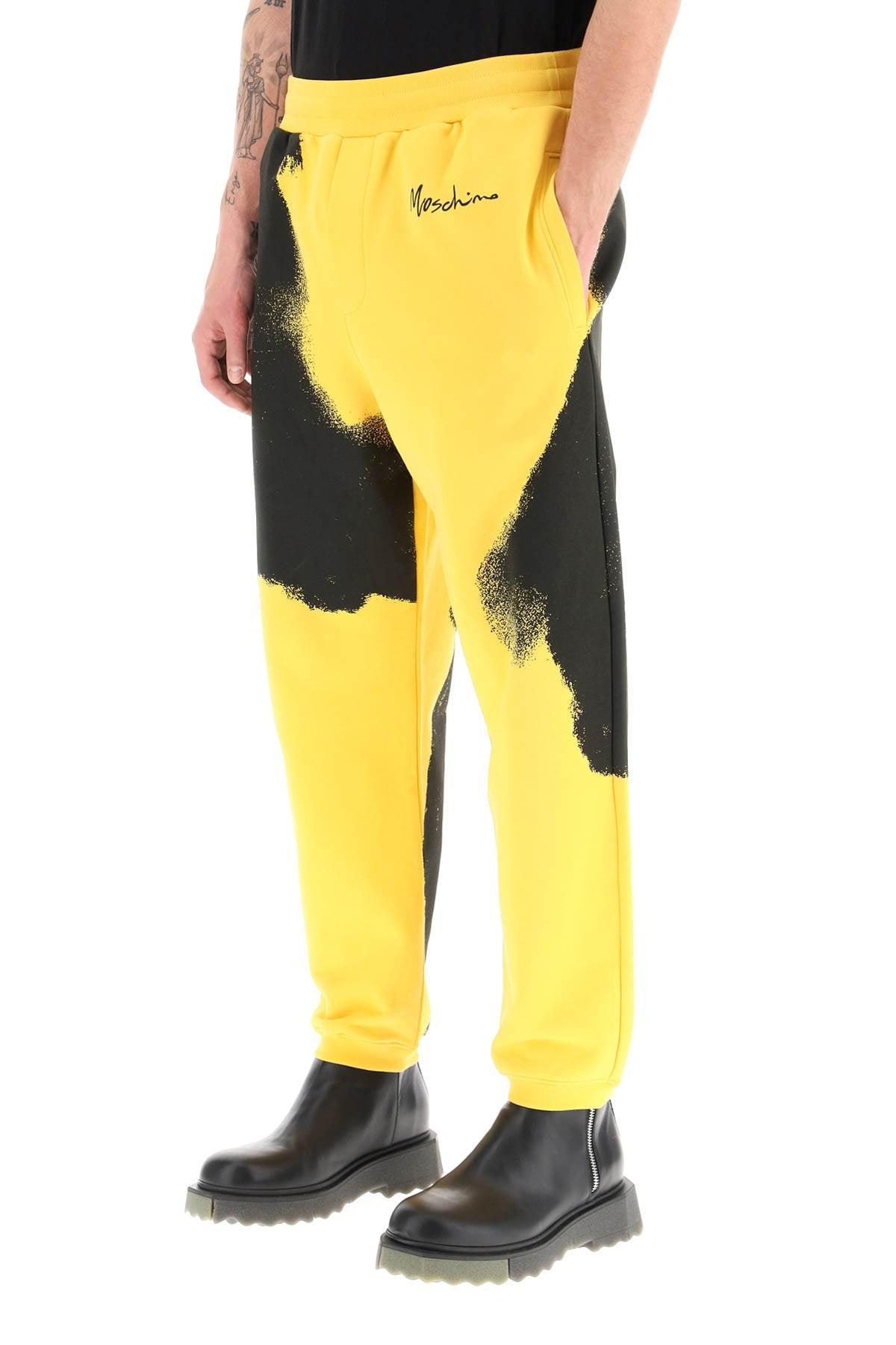 Moschino Graphic Print jogger Pants With Logo in Yellow for Men | Lyst