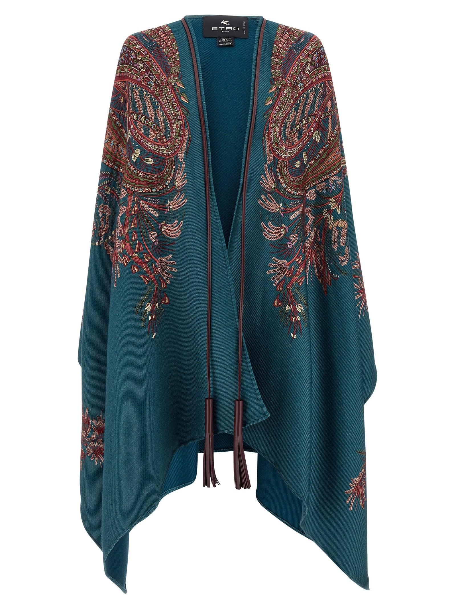 【送料&関税込】Etro Cape With Daisies ETRO paisley-print Reversible Cape | Black | FARFETCH