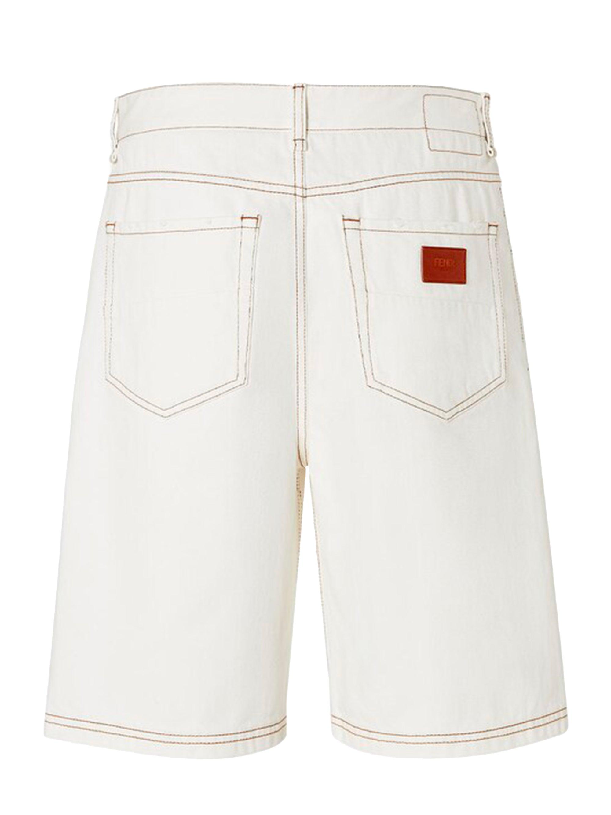ハーフ・ショートパンツ Fendi White Denim Bermuda Shorts Fendi Shorts for Women | Online Sale up to 50% off | Lyst