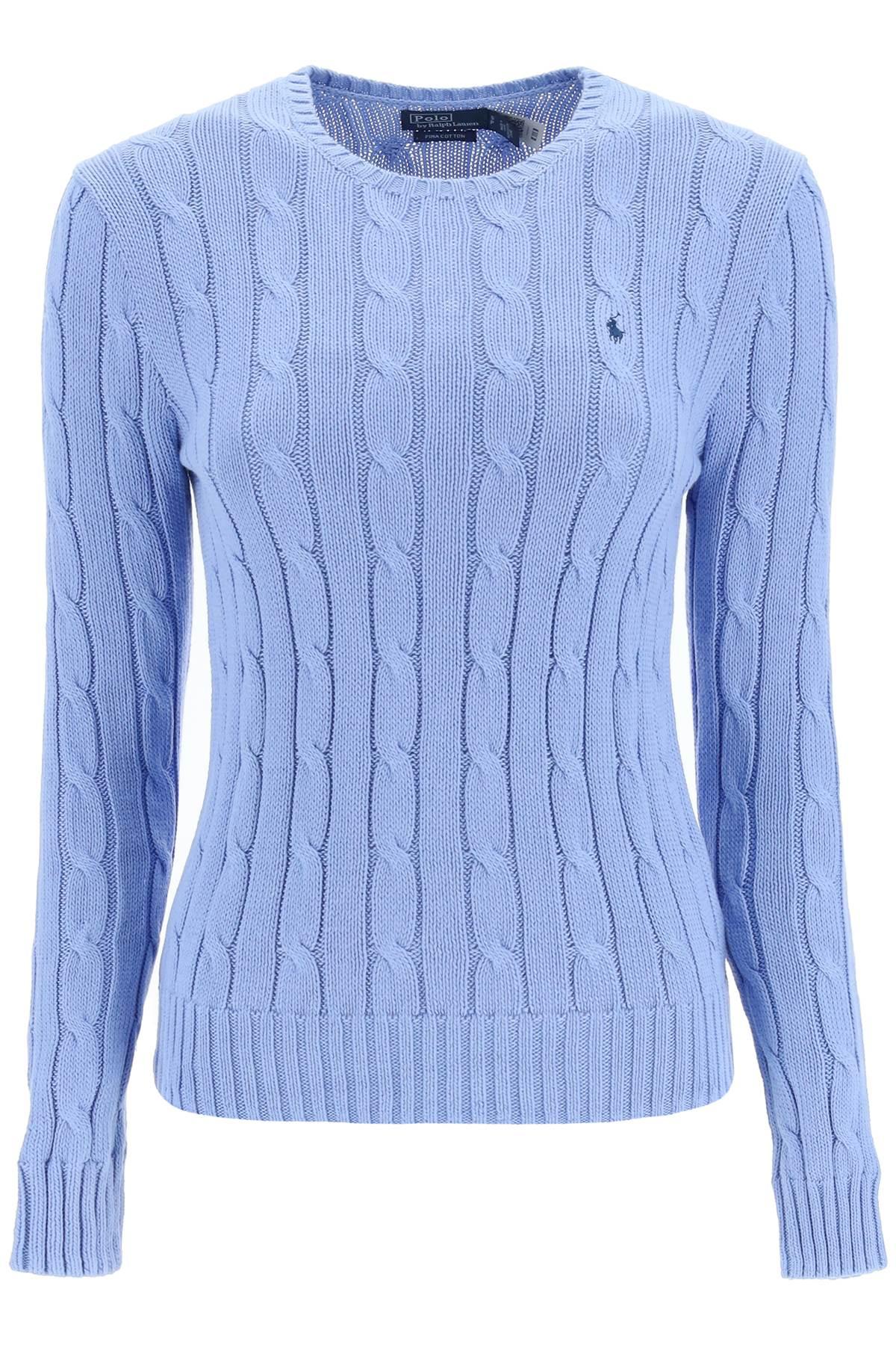 Polo Ralph Lauren Cable Knit Cotton Sweater in Blue | Lyst
