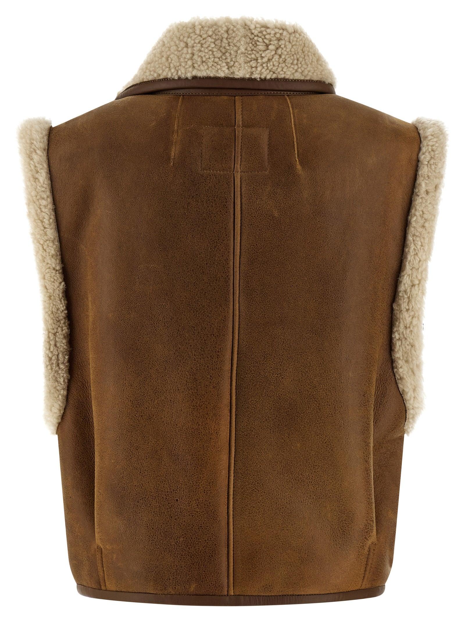Isabel Marant Alime Shearling Vest In Brown 30% Off Editorialist