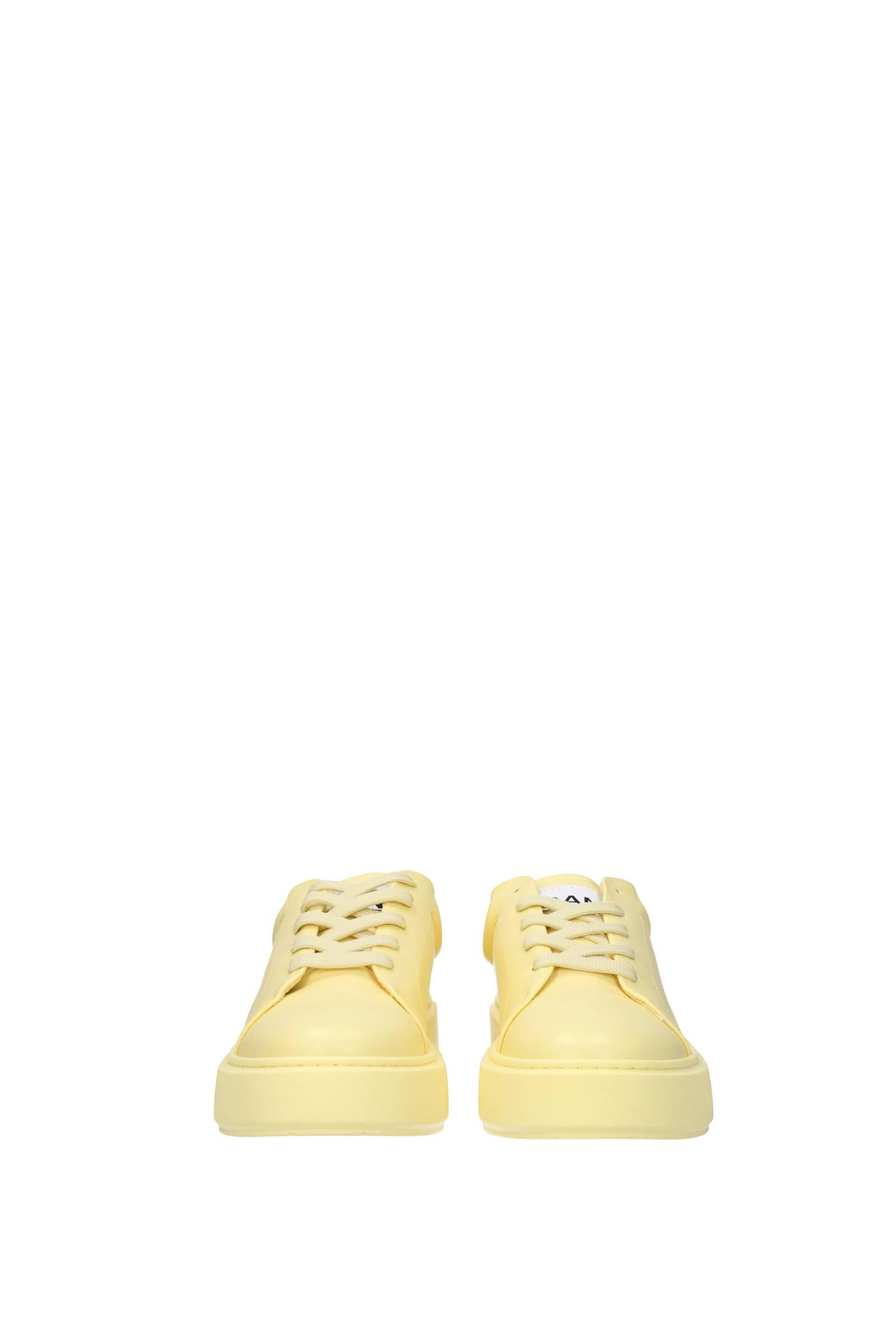 opskrift Fahrenheit Køre ud Ganni Sneakers Leather Yellow Banana | Lyst