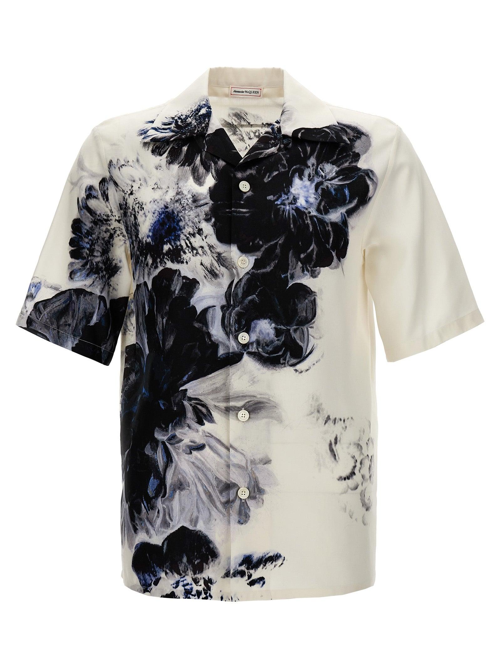 McQueen Silk Hawaiian Shirt in Natural for Men | Lyst