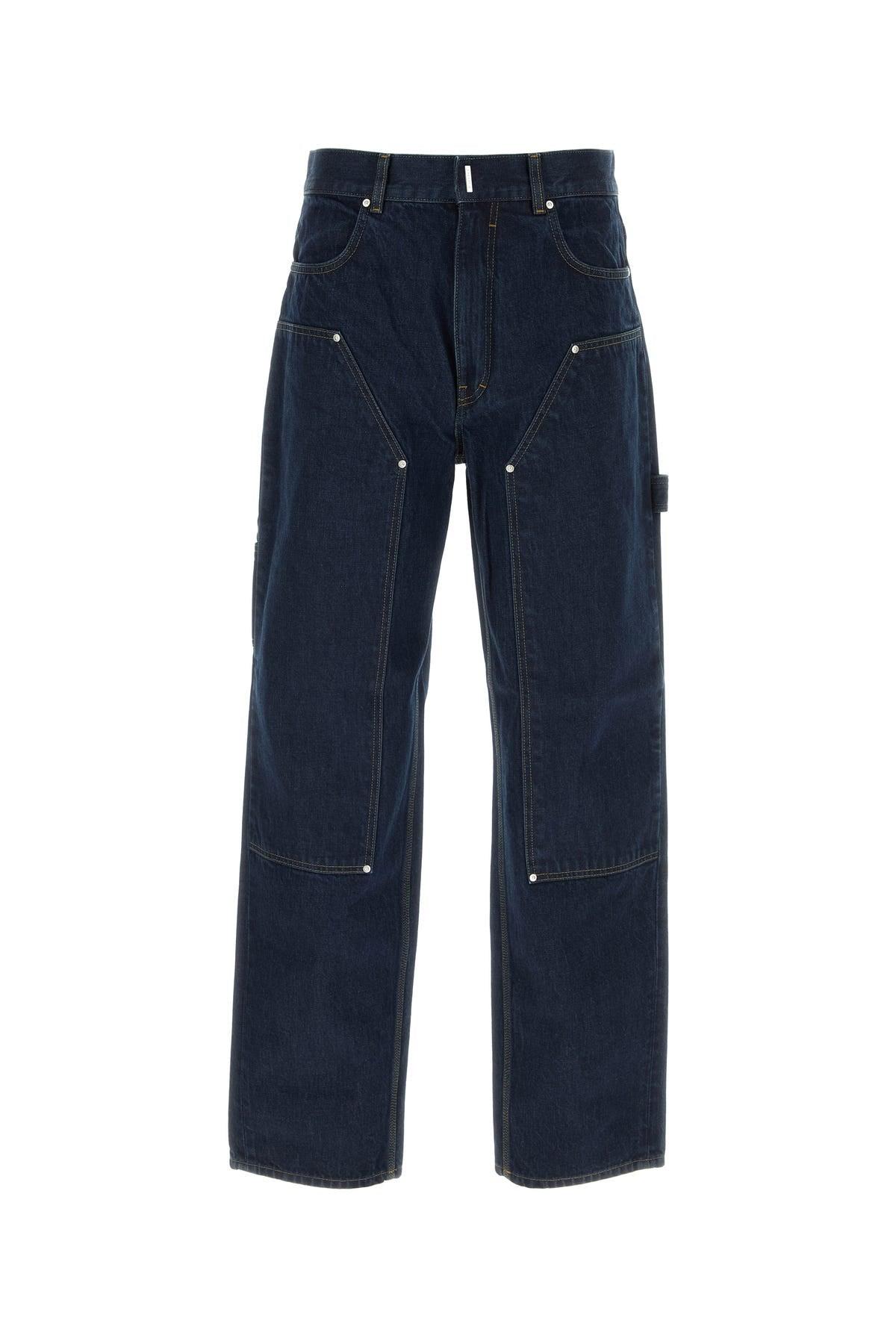 ◆正規品◆GIVENCHY CARGO LOGO JEANS MEDIUM BLUE◆関税込◆ Givenchy Cargo Logo Jeans in Destroyed Denim and Moleskin