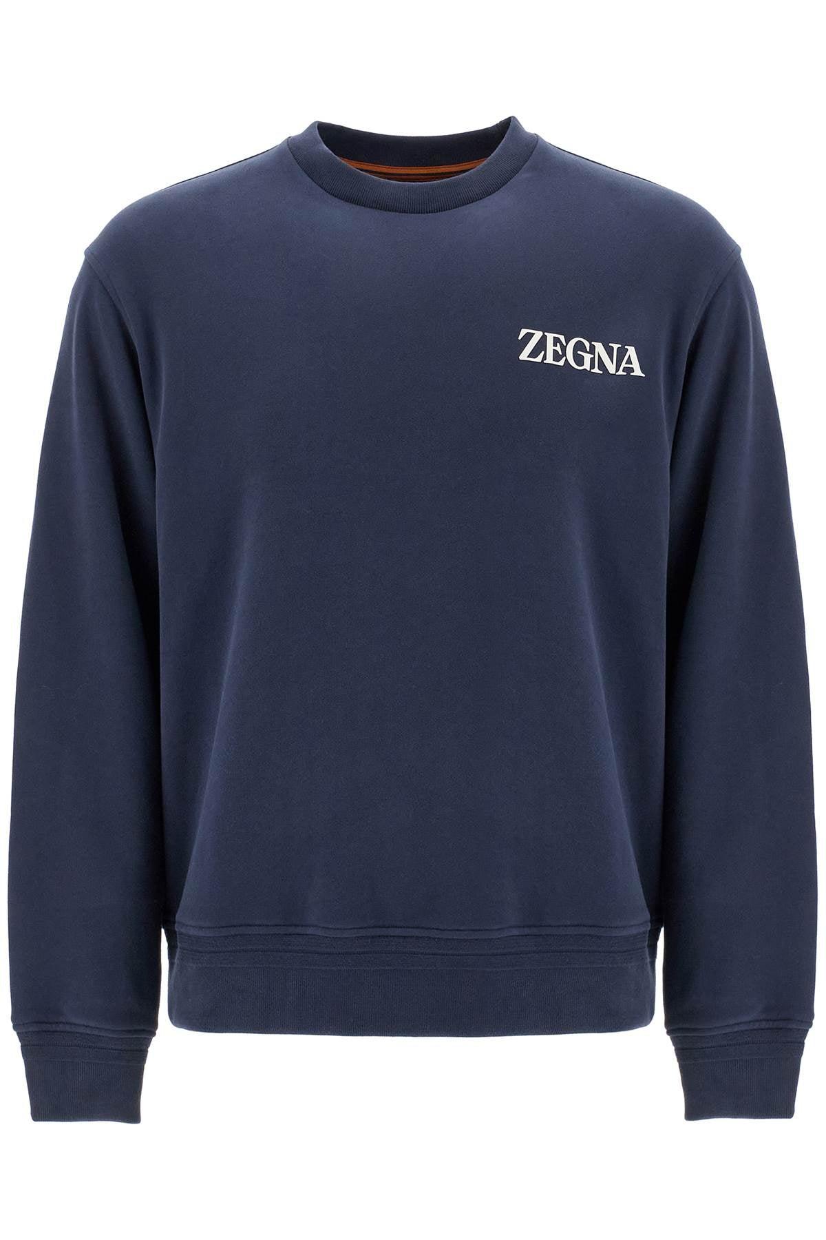 ZEGNA Felpa Girocollo In Cotone in Blue for Men Lyst UK