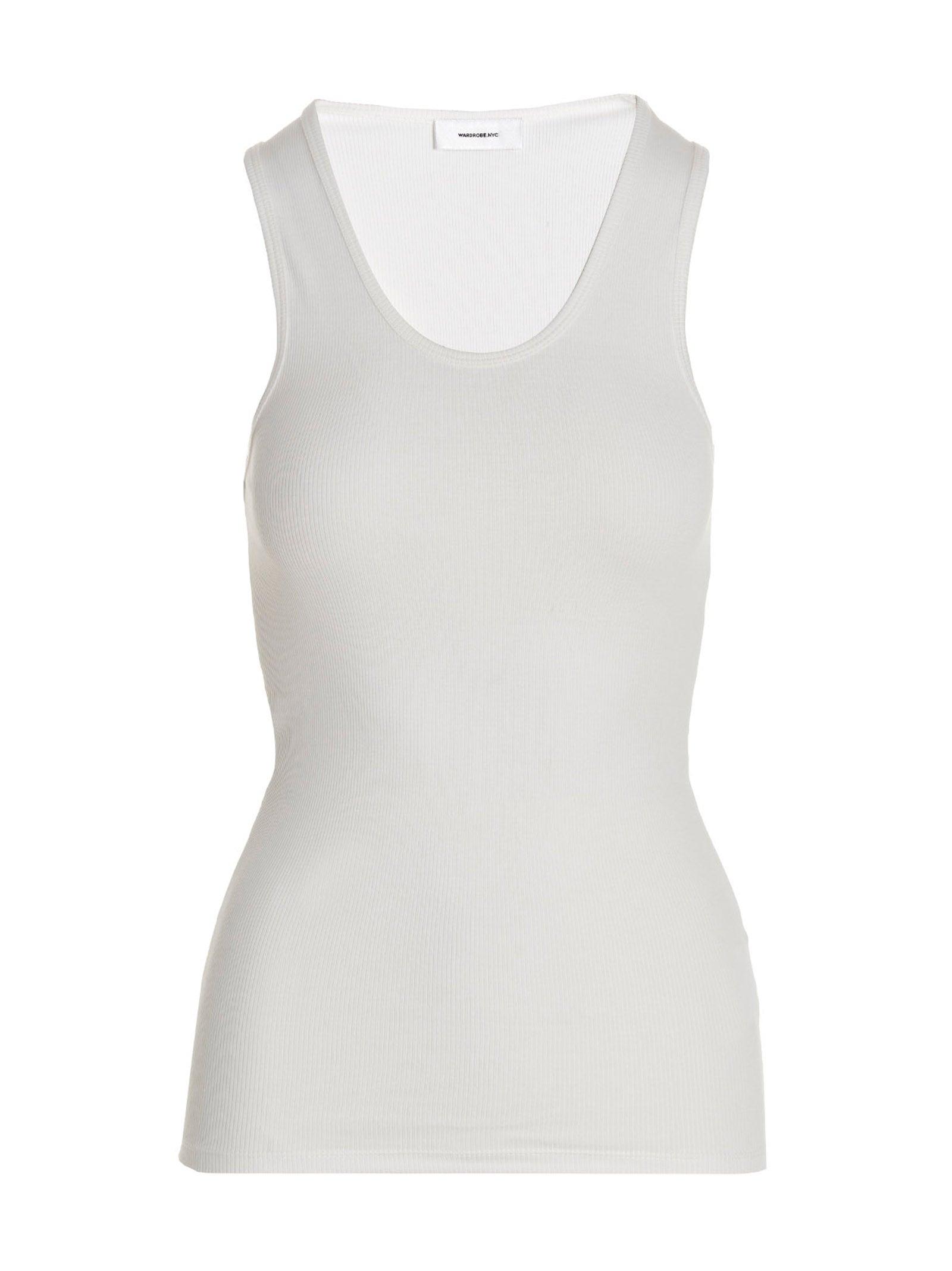 Wardrobe NYC Top 'ribbed Tank' in White | Lyst