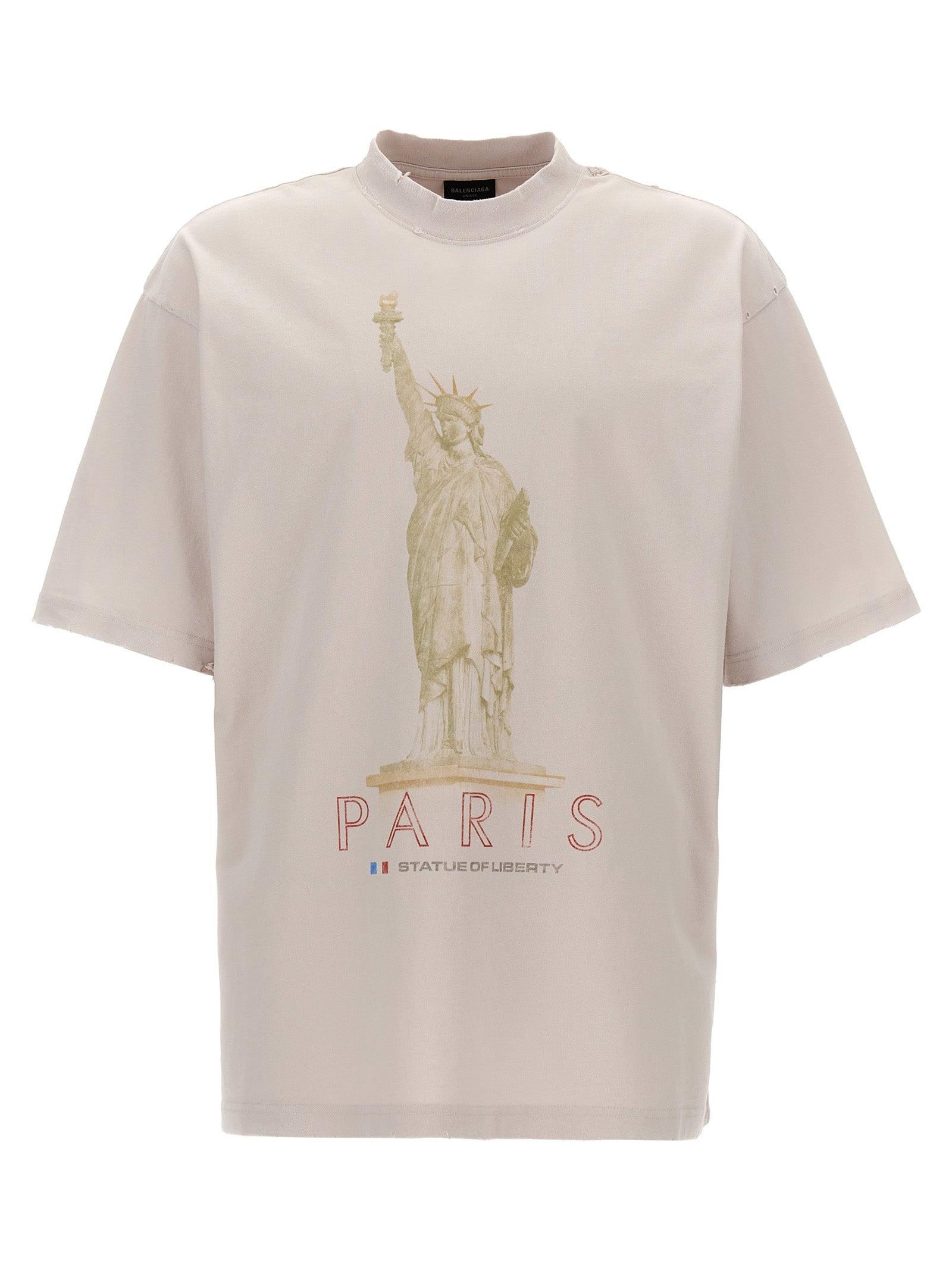 【関税込み】Balenciaga オフホワイト Paris Liberty Tシャツ Paris Liberty T-shirt Medium Fit in Off White | Balenciaga US