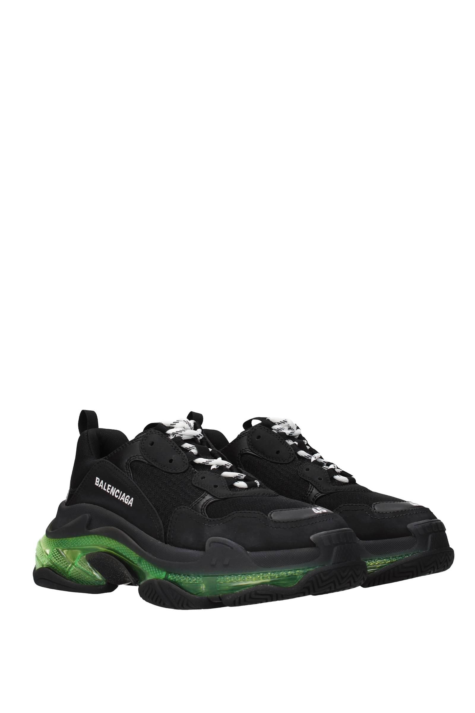 Balenciaga Sneakers Triple S Fabric Black Fluo Green for Men | Lyst