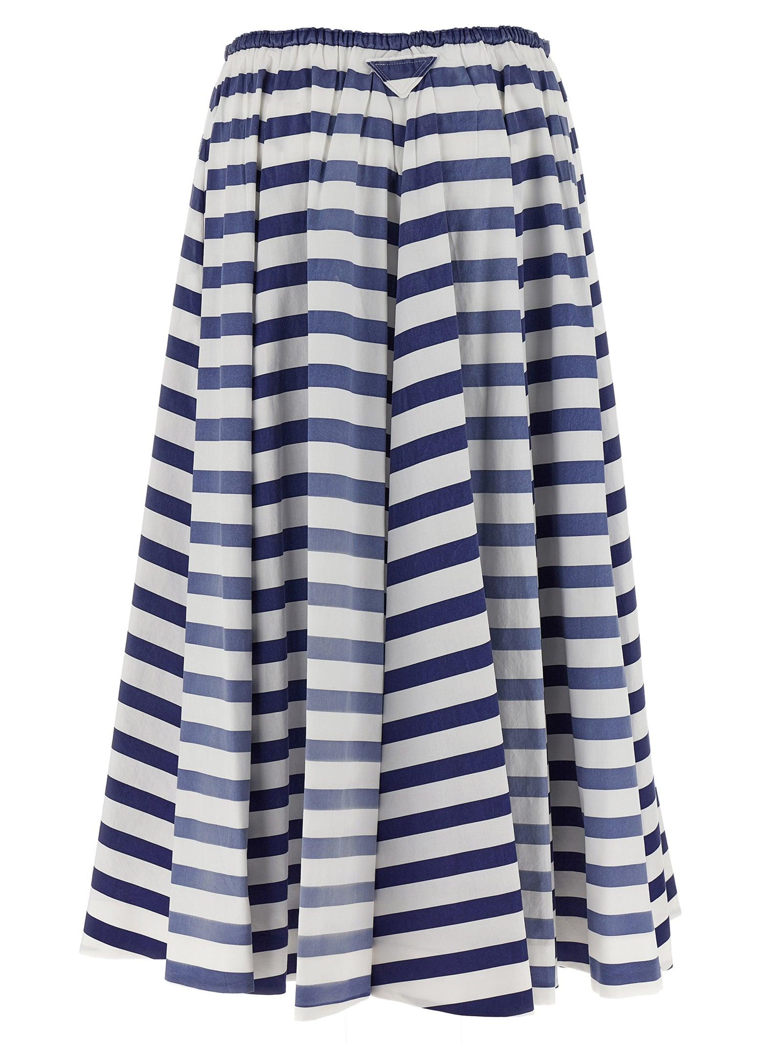 スカート PRADA Retro striped skirt Prada Retro Striped Skirt in Blue | Lyst Canada