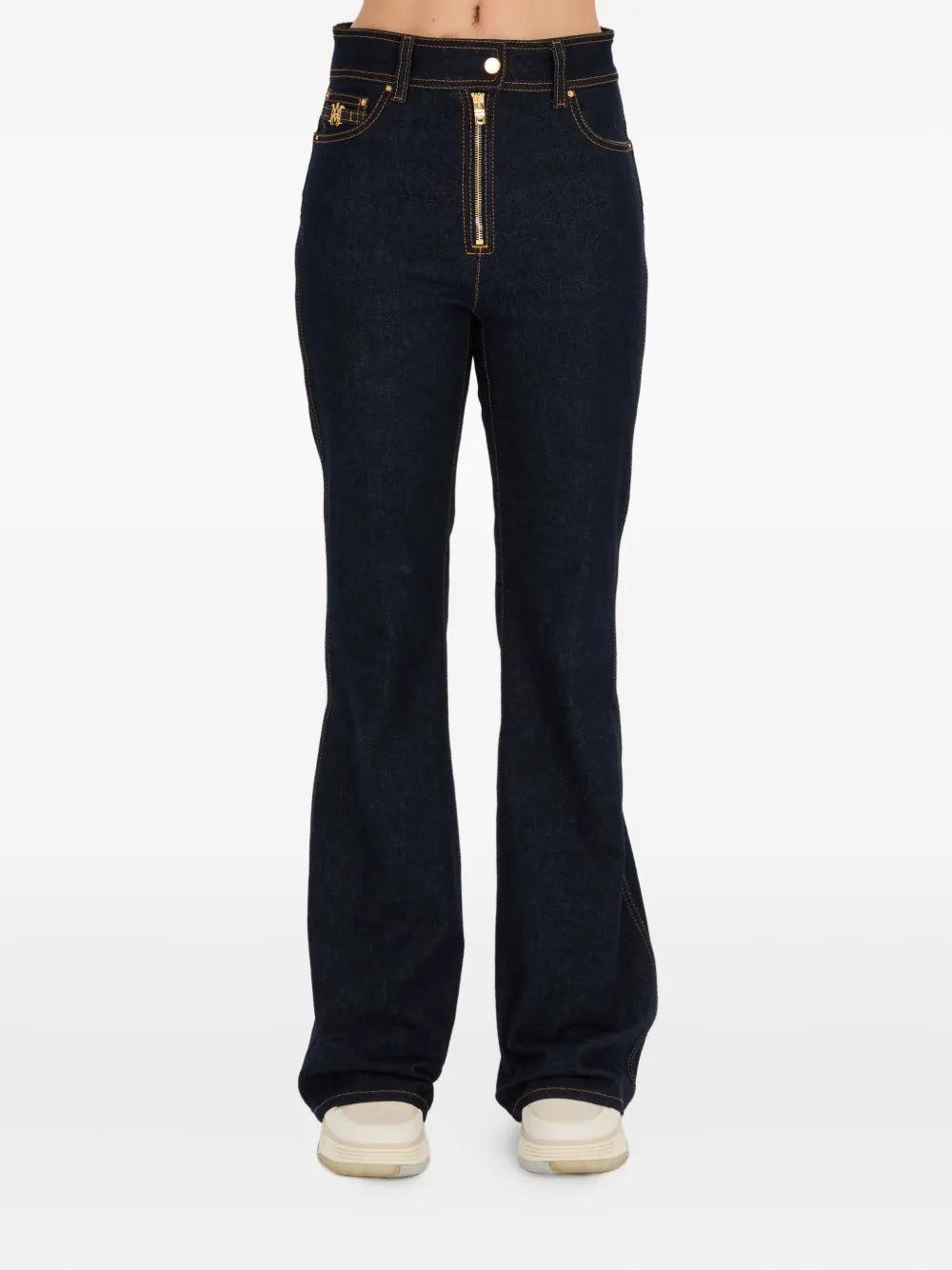 Amiri Flared Jeans With Zip in Blue Lyst UK