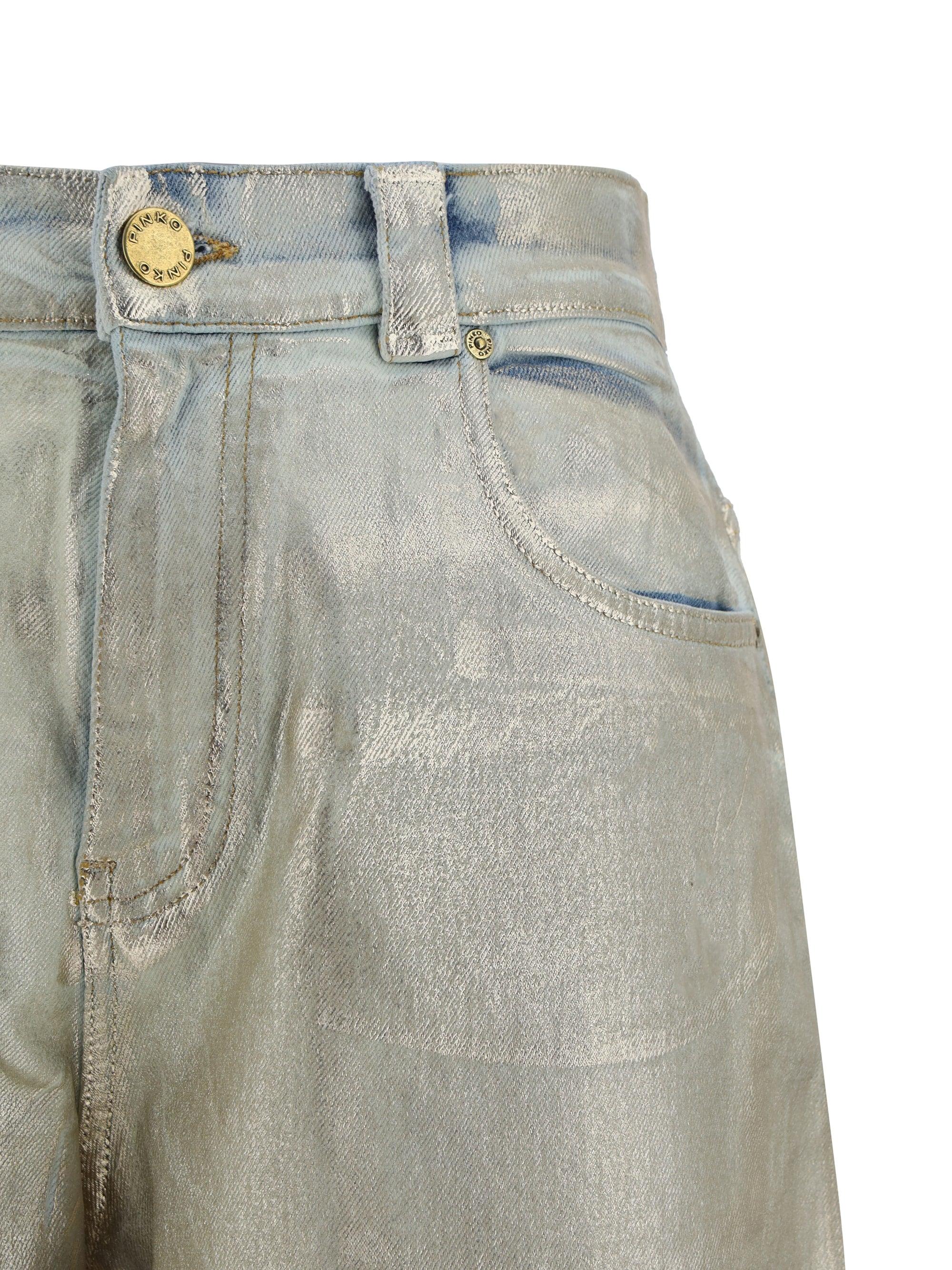 Pinko Eloise EGG Shining Denim Jeans in Grey Lyst UK