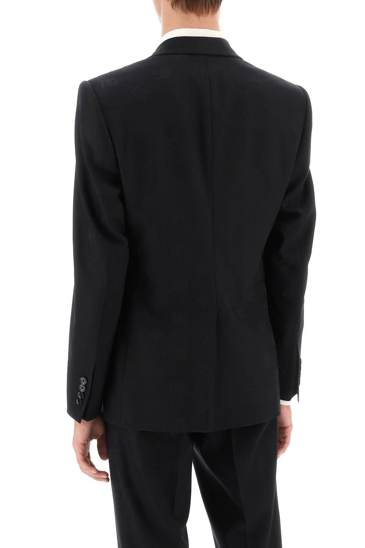 Dolce & Gabbana Sicilia Single Breasted Monogram Jacket in Black for Men