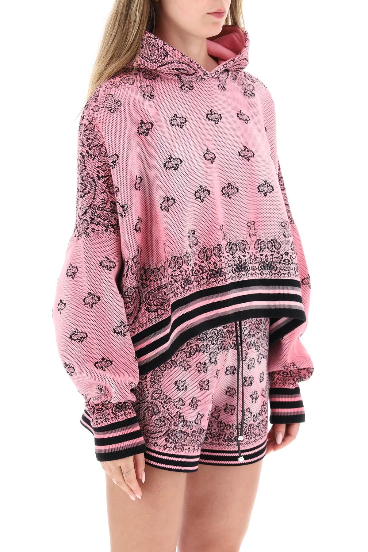 Amiri Cropped Hoodie With Bandana Motif in Pink | Lyst