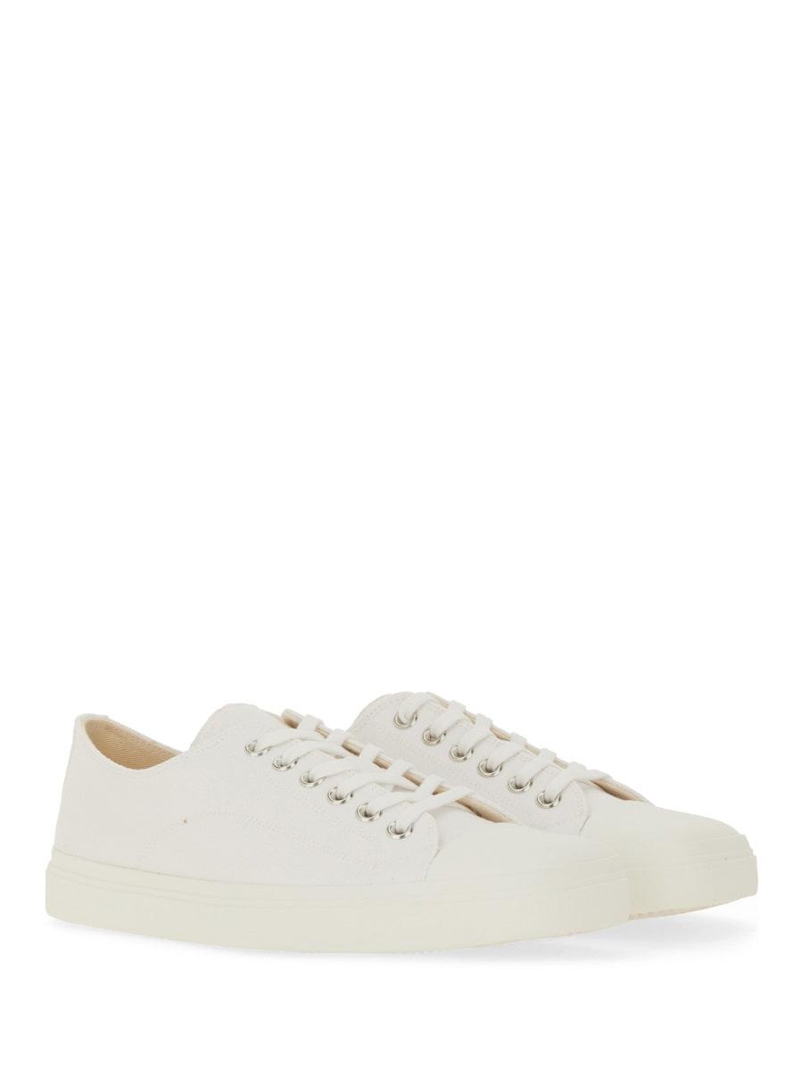 スニーカー MOSCHINO Canvas sneakers White MA15053G1MMW0 Moschino square-toe Sneakers | FARFETCH