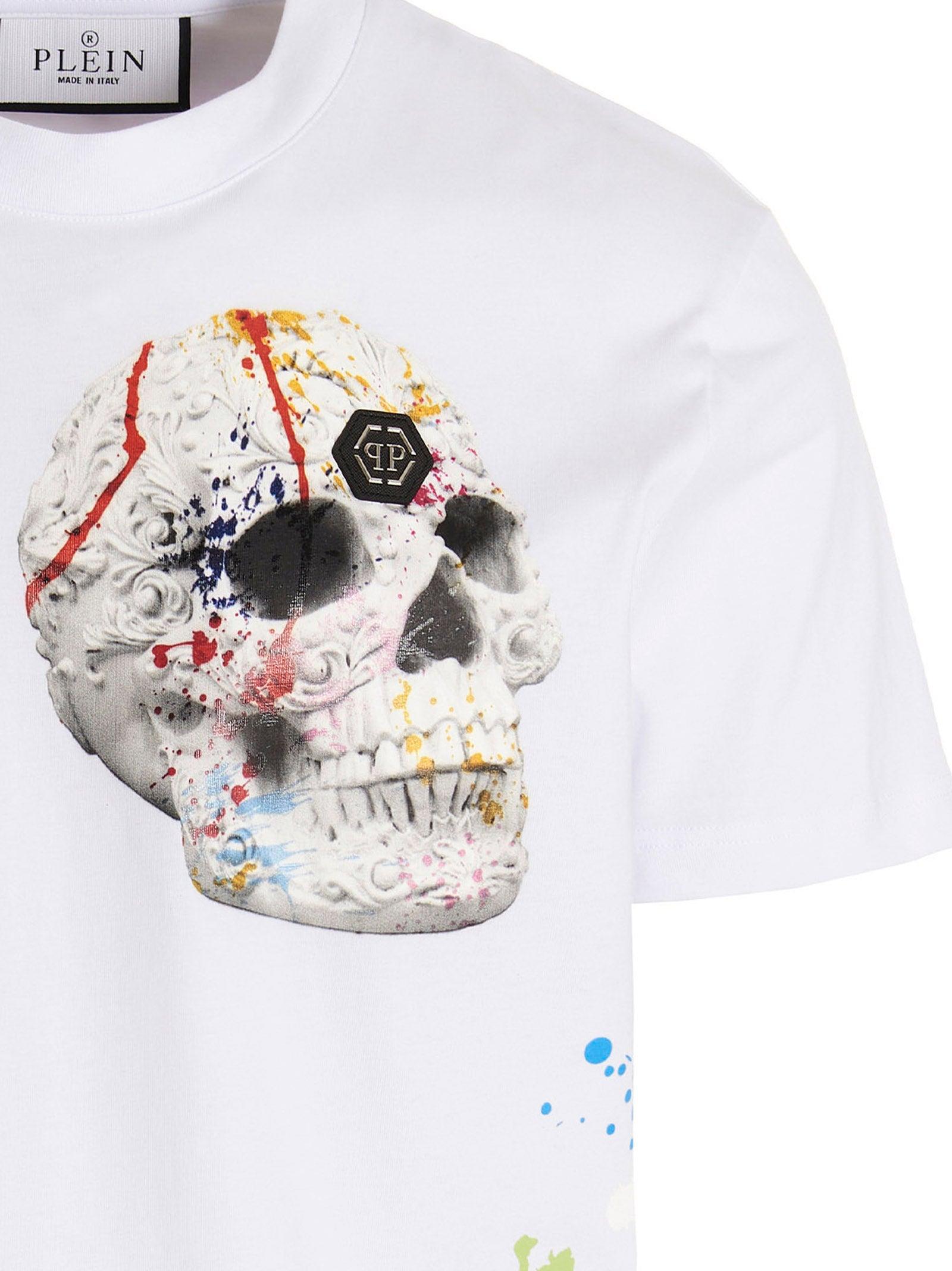 Philipp Plein 'dripping Skull' T-shirt in White for Men | Lyst