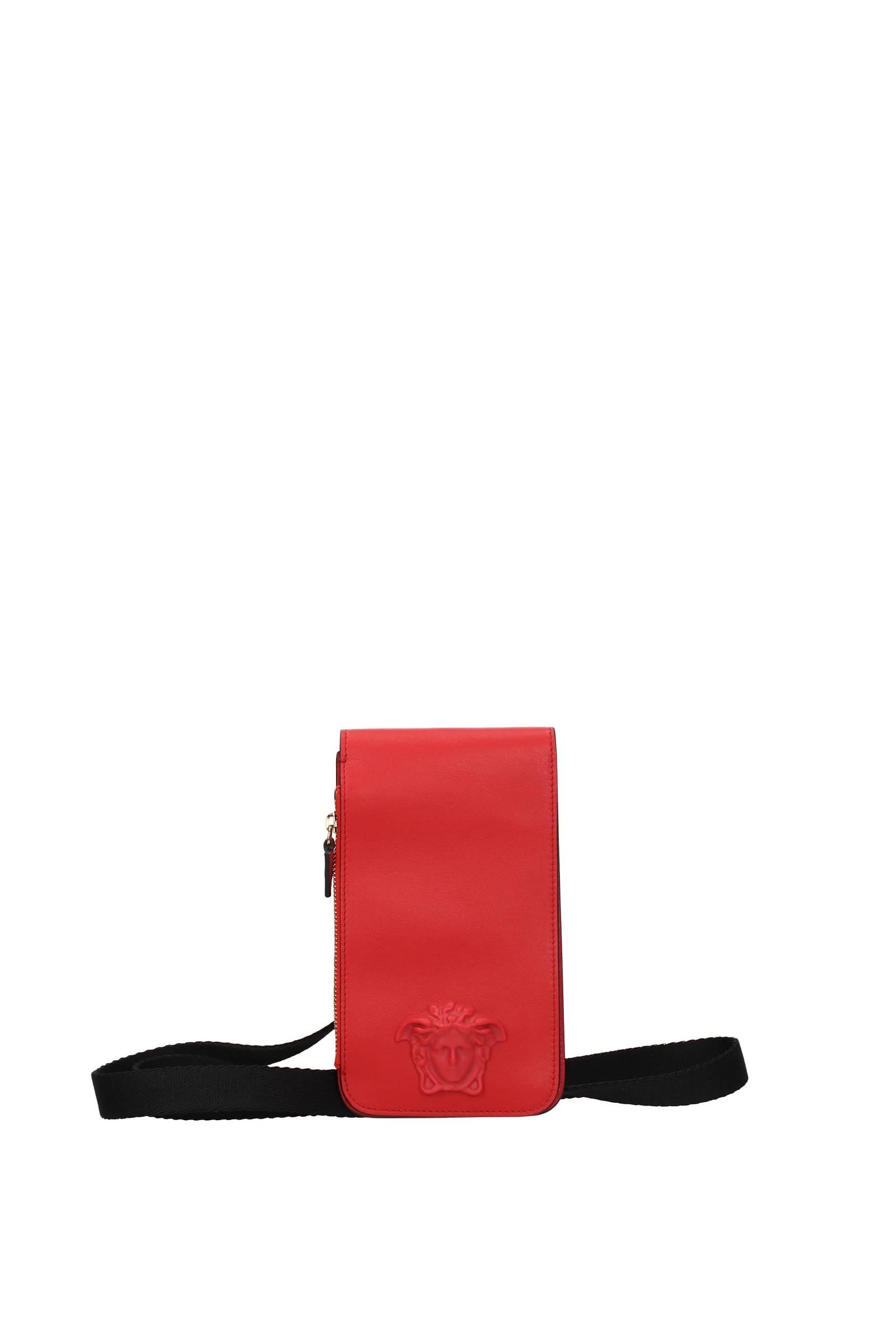 Versace Crossbody Bag Leather Lipstick in Red for Men