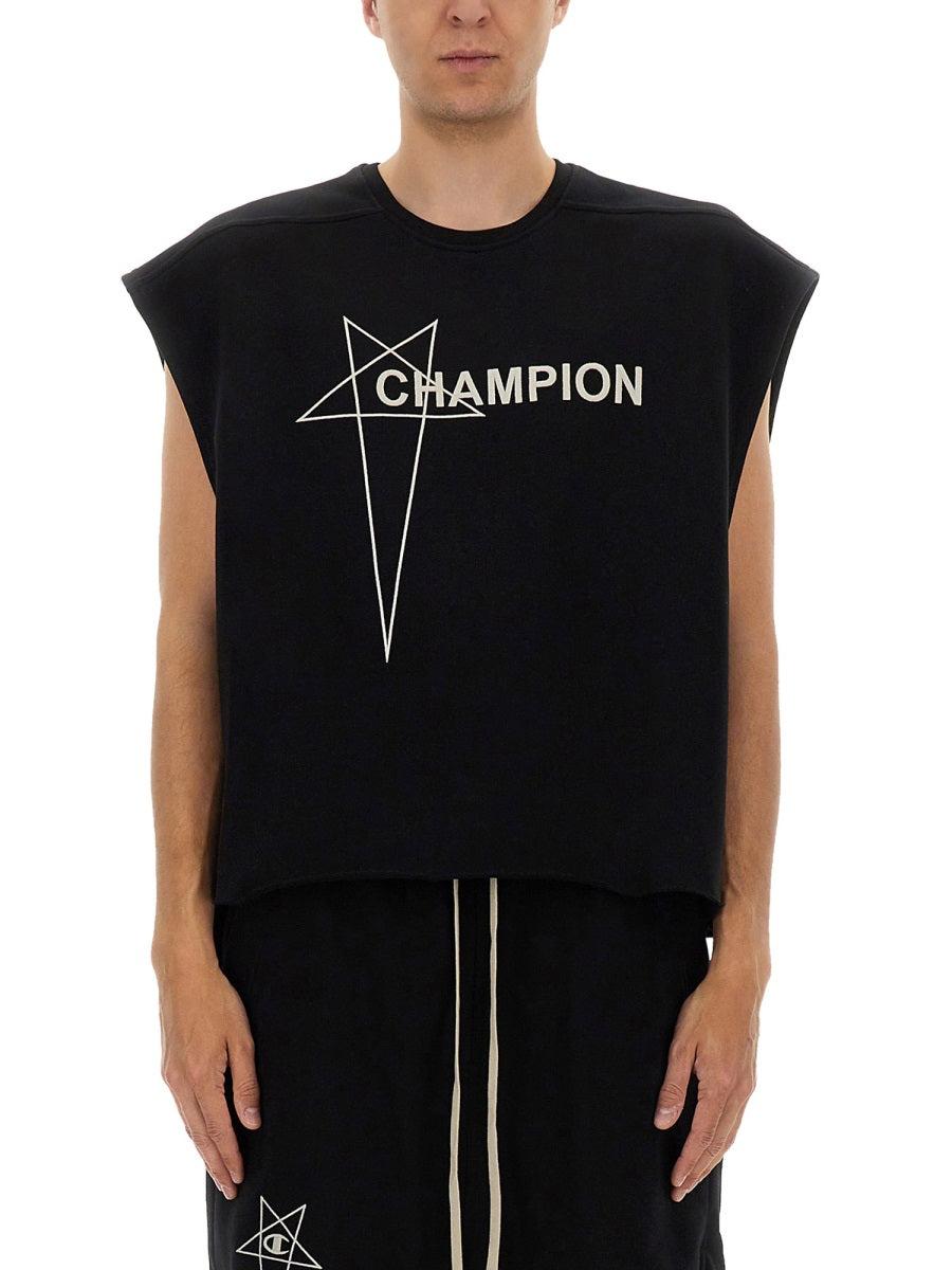 【関送無料】 RICK OWENS x Champion  Cropped Tシャツ リックオウエンス - Rick Owens x Champion Tommy Cropped T