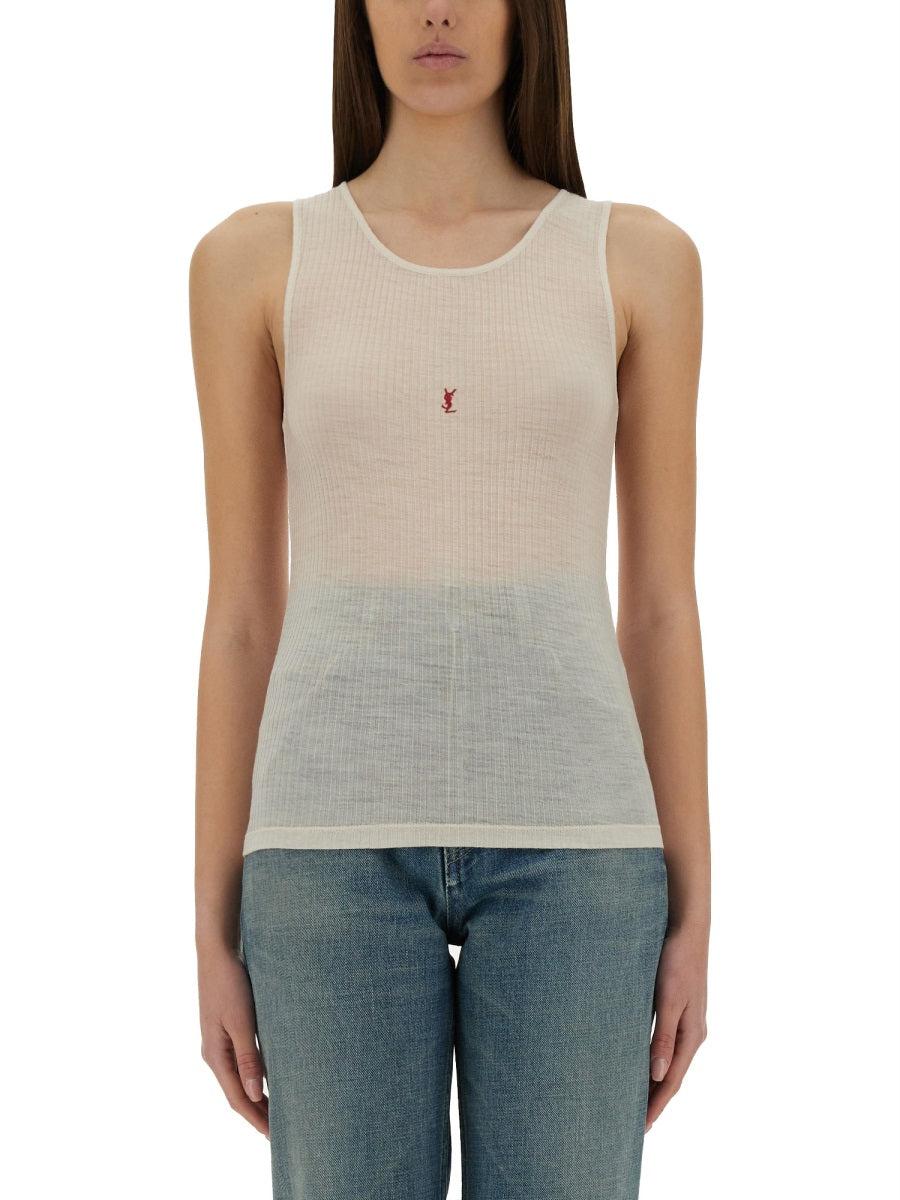 Women's Saint Laurent Sleeveless and tank tops | Lyst