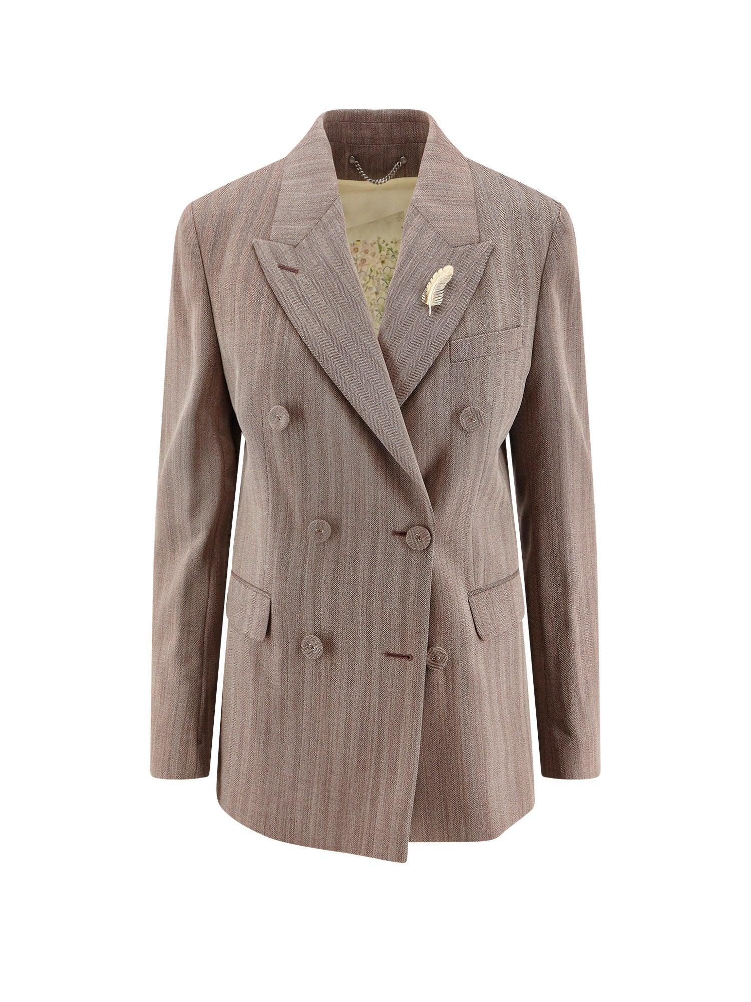ジャケット Golden  Single-Breasted Pinstriped Jacket Golden Goose Golden Single Breasted Blazer Dark Blue